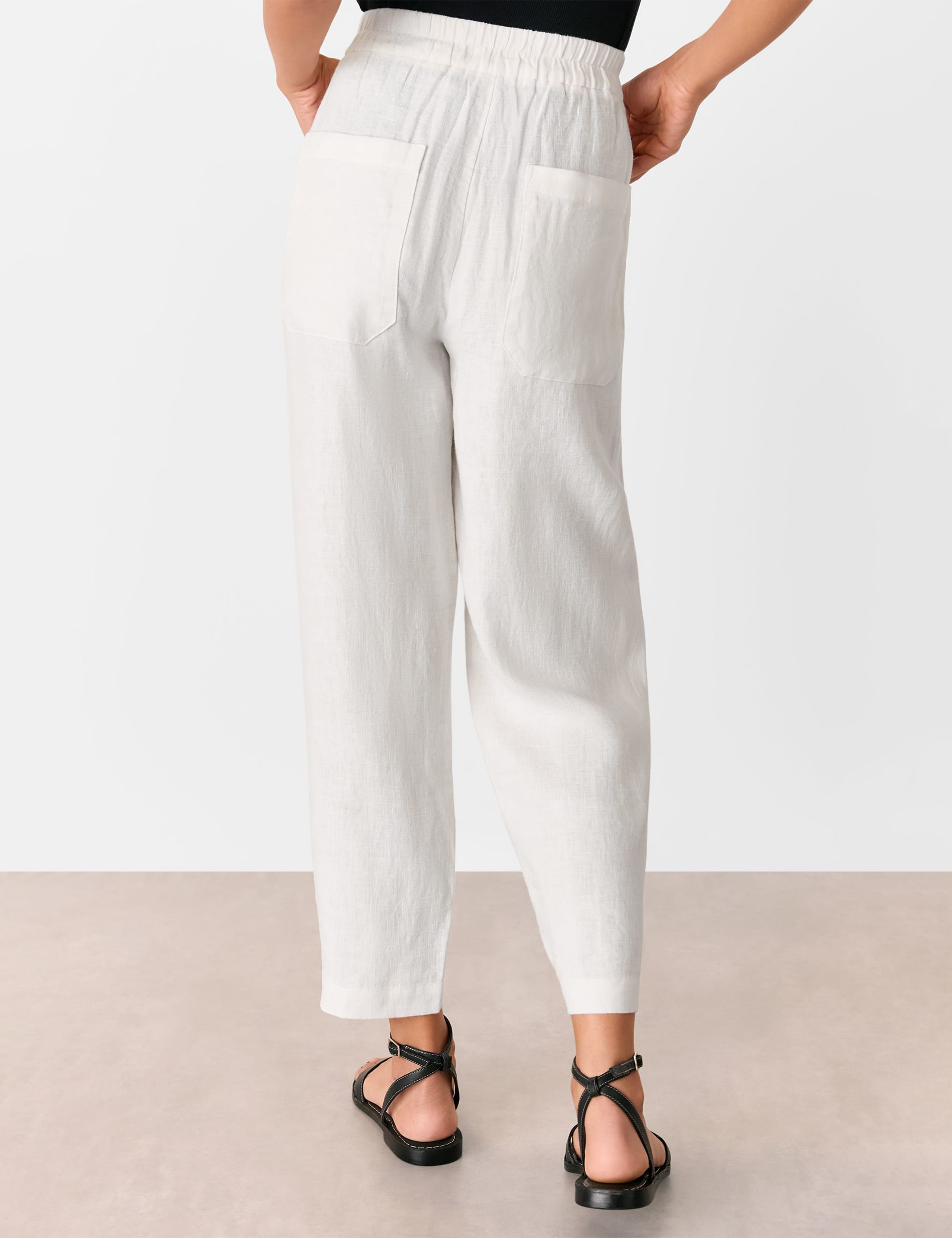 Pure Linen Tapered Ankle Grazer Trousers 2 of 2