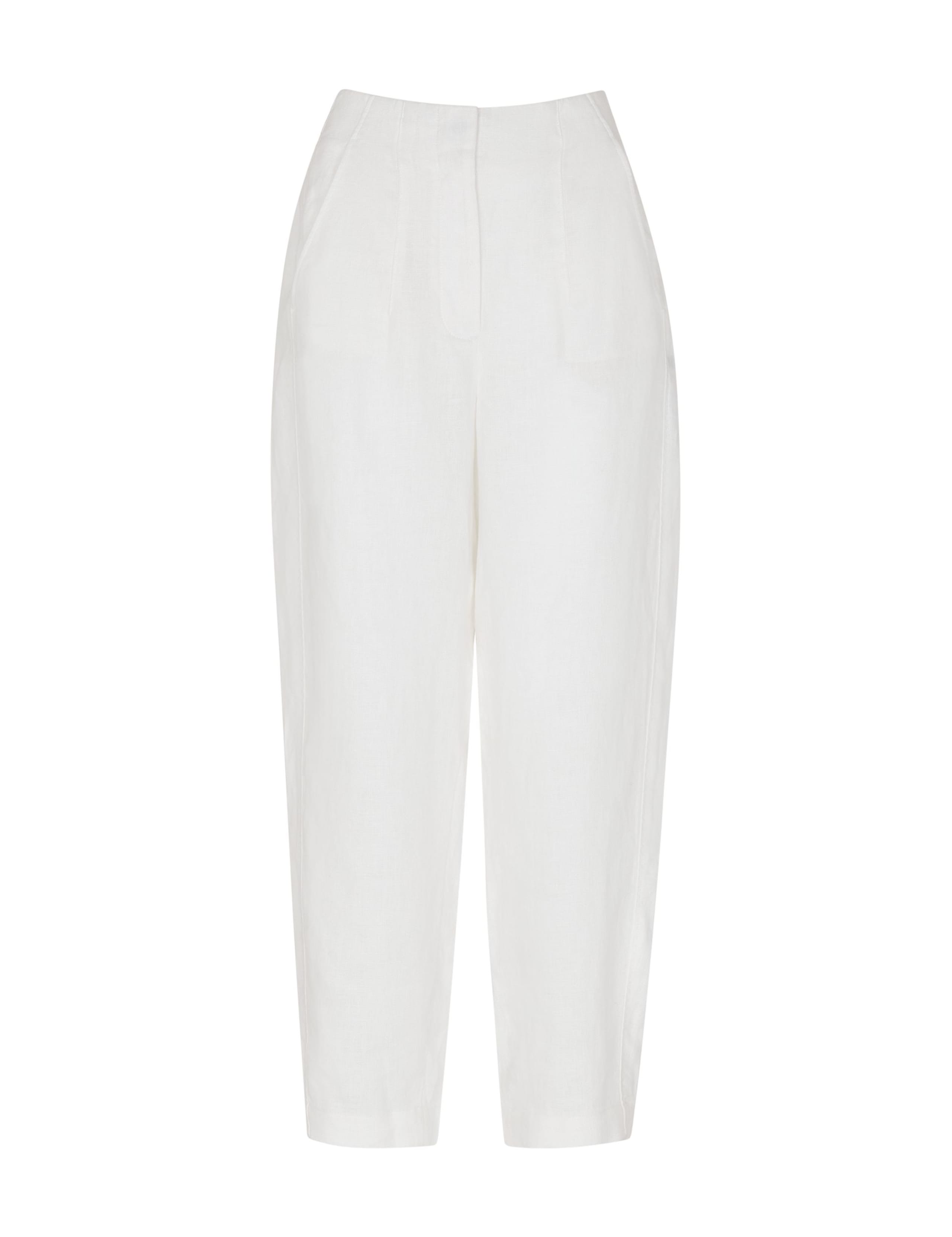 Pure Linen Tapered Ankle Grazer Trousers 1 of 2