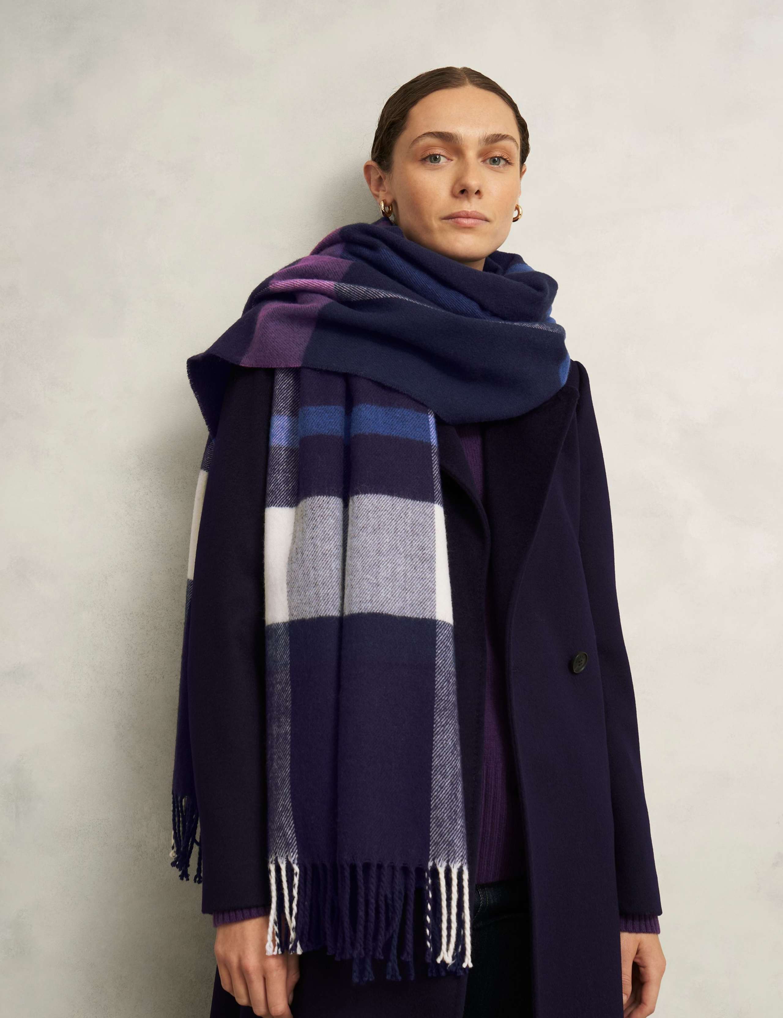 Checked Tassel Scarf 2 of 3