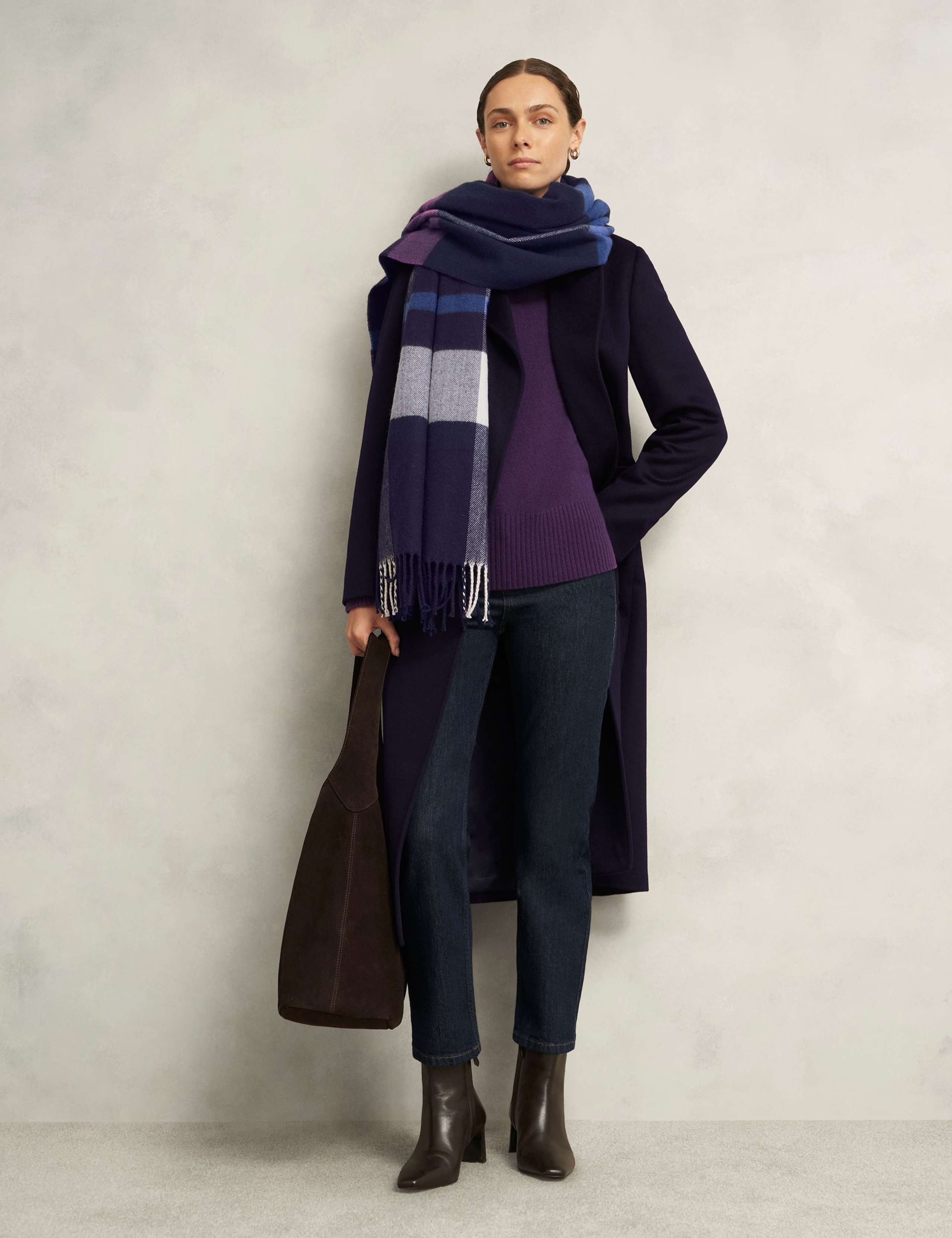 Checked Tassel Scarf 3 of 3