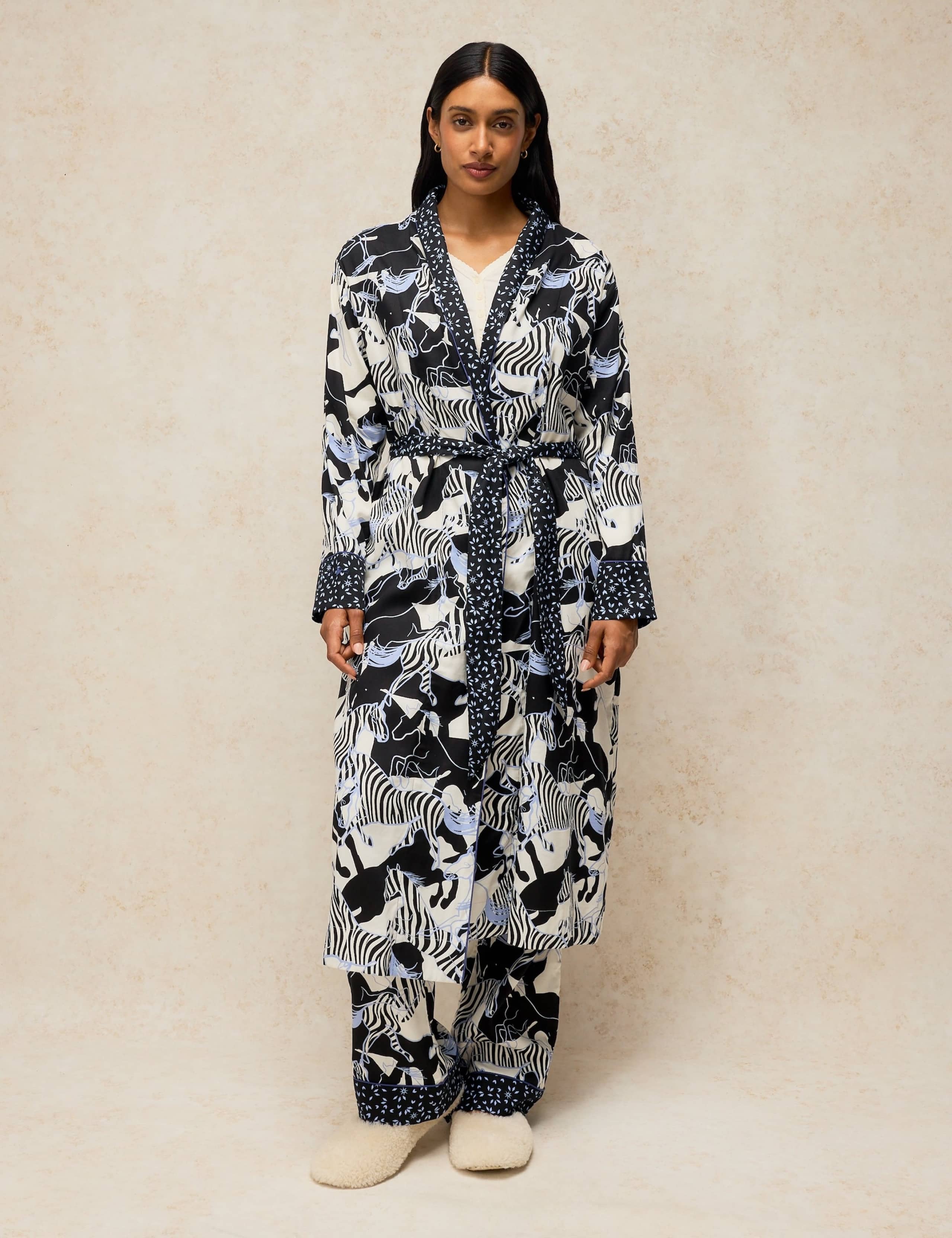 Cotton Rich Printed Dressing Gown 3 of 6