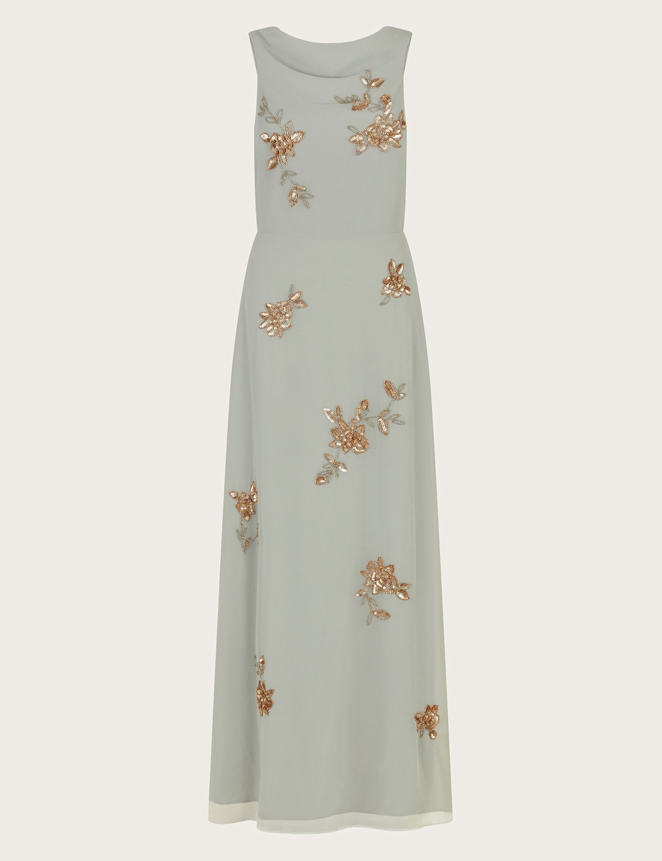 Embroidered Cowl Neck Maxi Wrap Dress 2 of 5