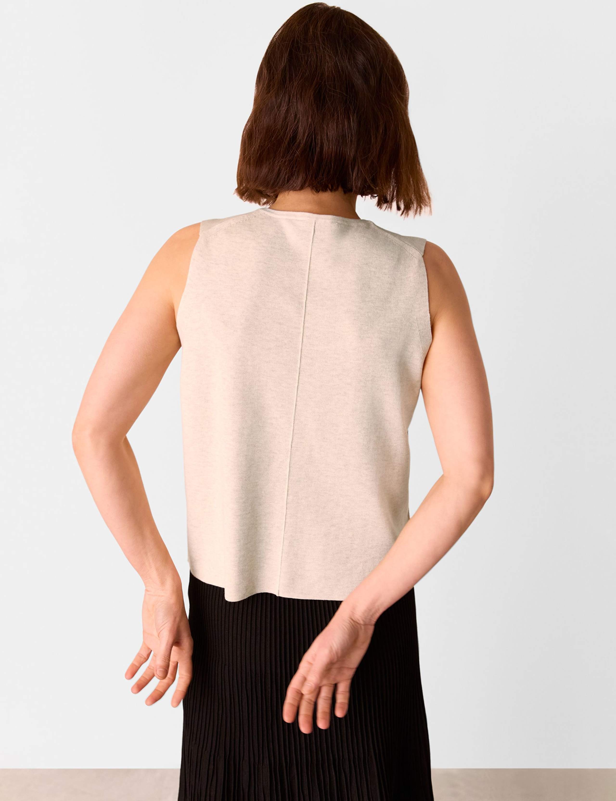 Cotton Rich Crew Neck Button Through Waistcoat 3 of 4