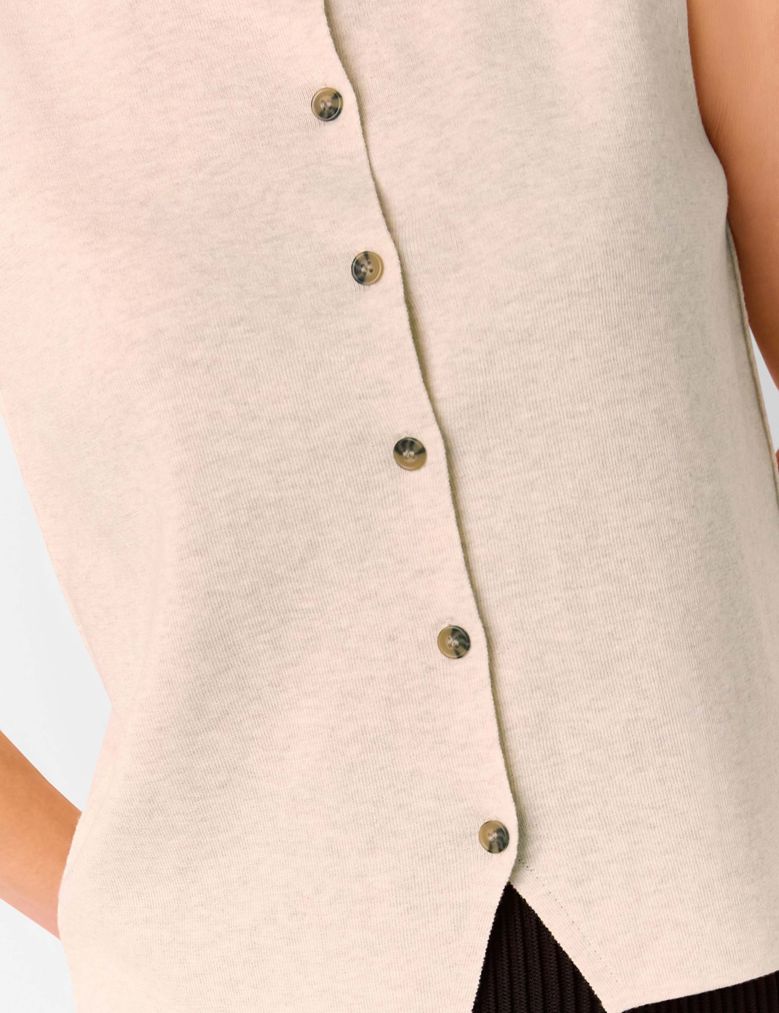 Lucy Cotton Rich Crew Neck Button Through Waistcoat 4 of 4