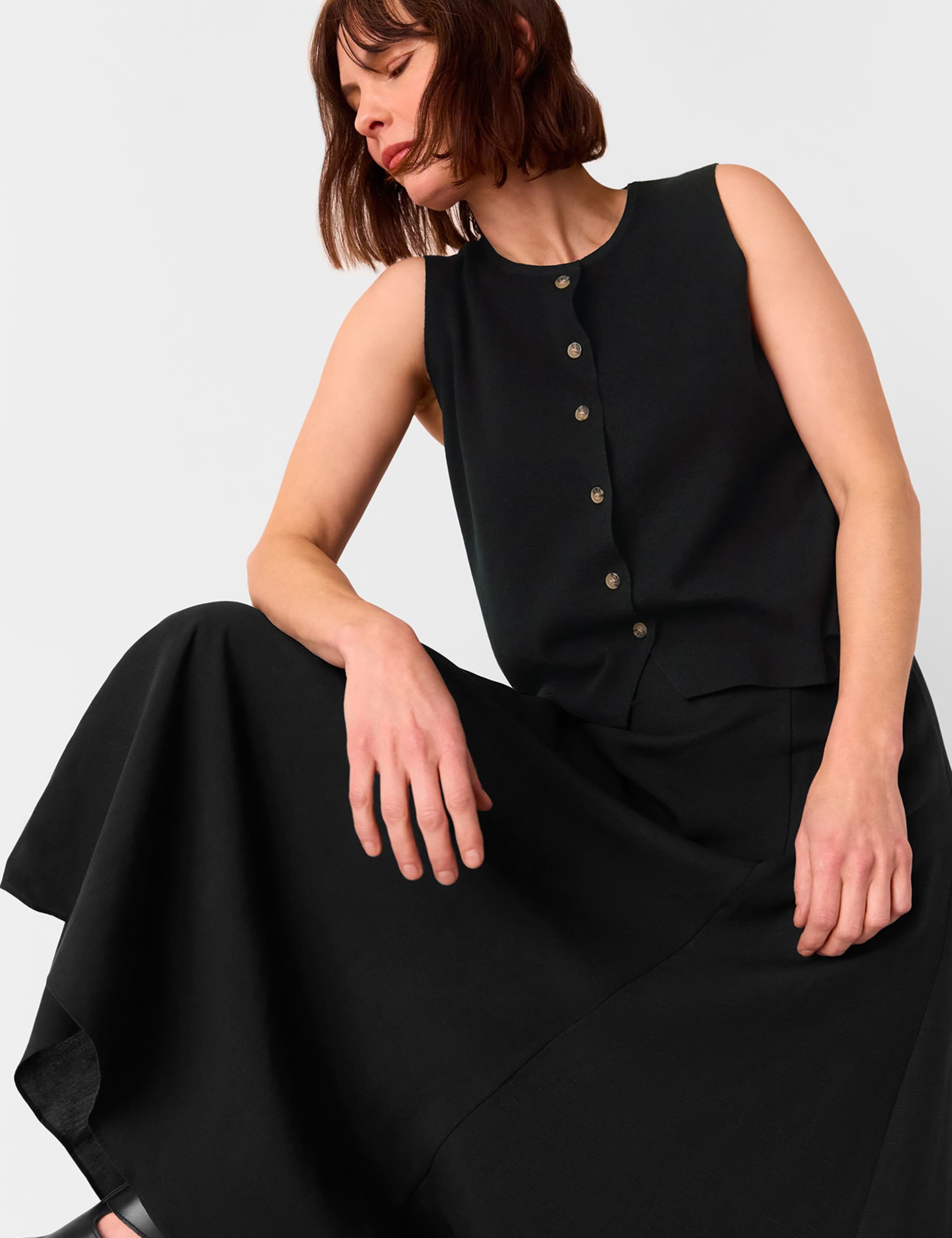 Lucy Cotton Rich Crew Neck Button Through Waistcoat 3 of 4