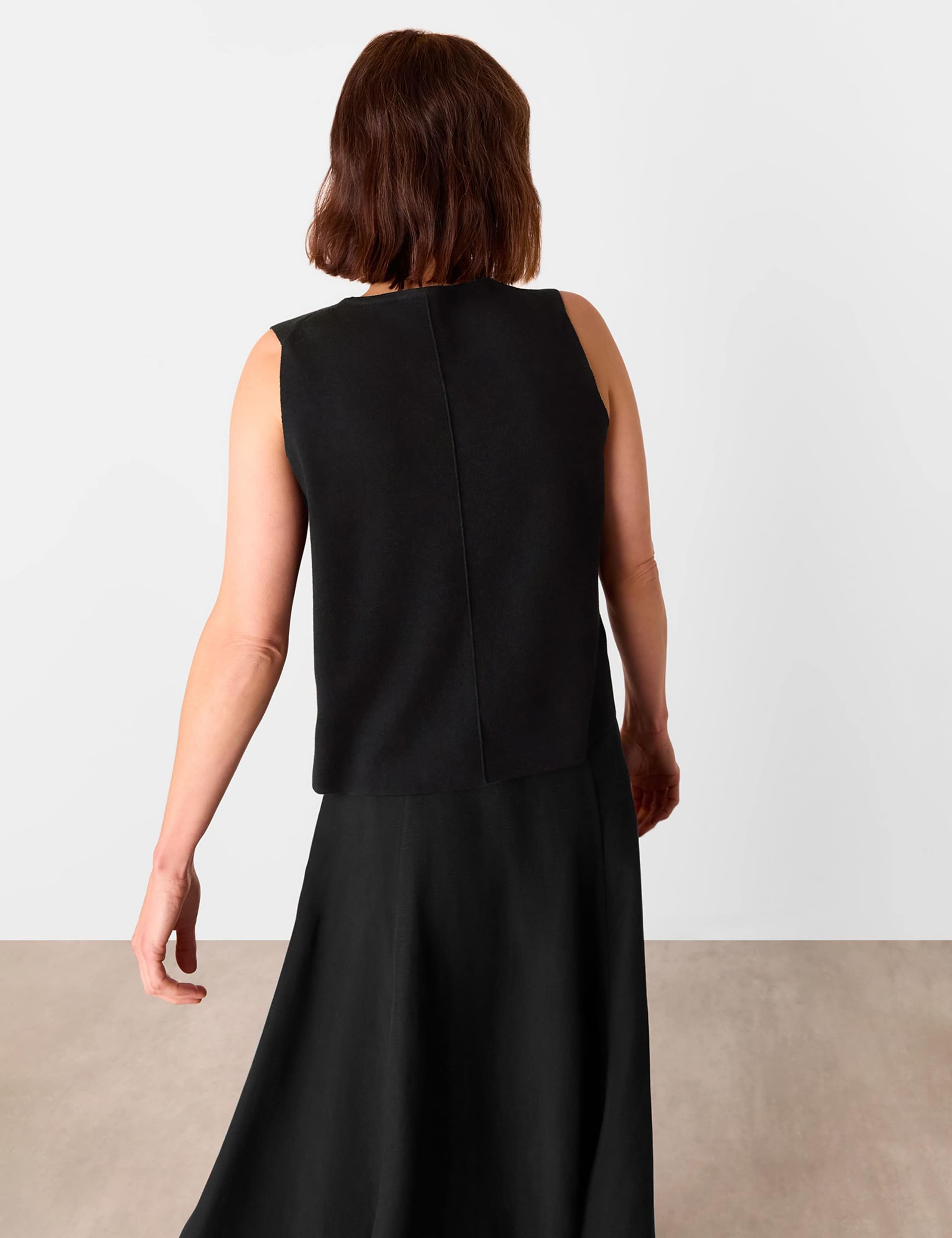 Lucy Cotton Rich Crew Neck Button Through Waistcoat 4 of 4