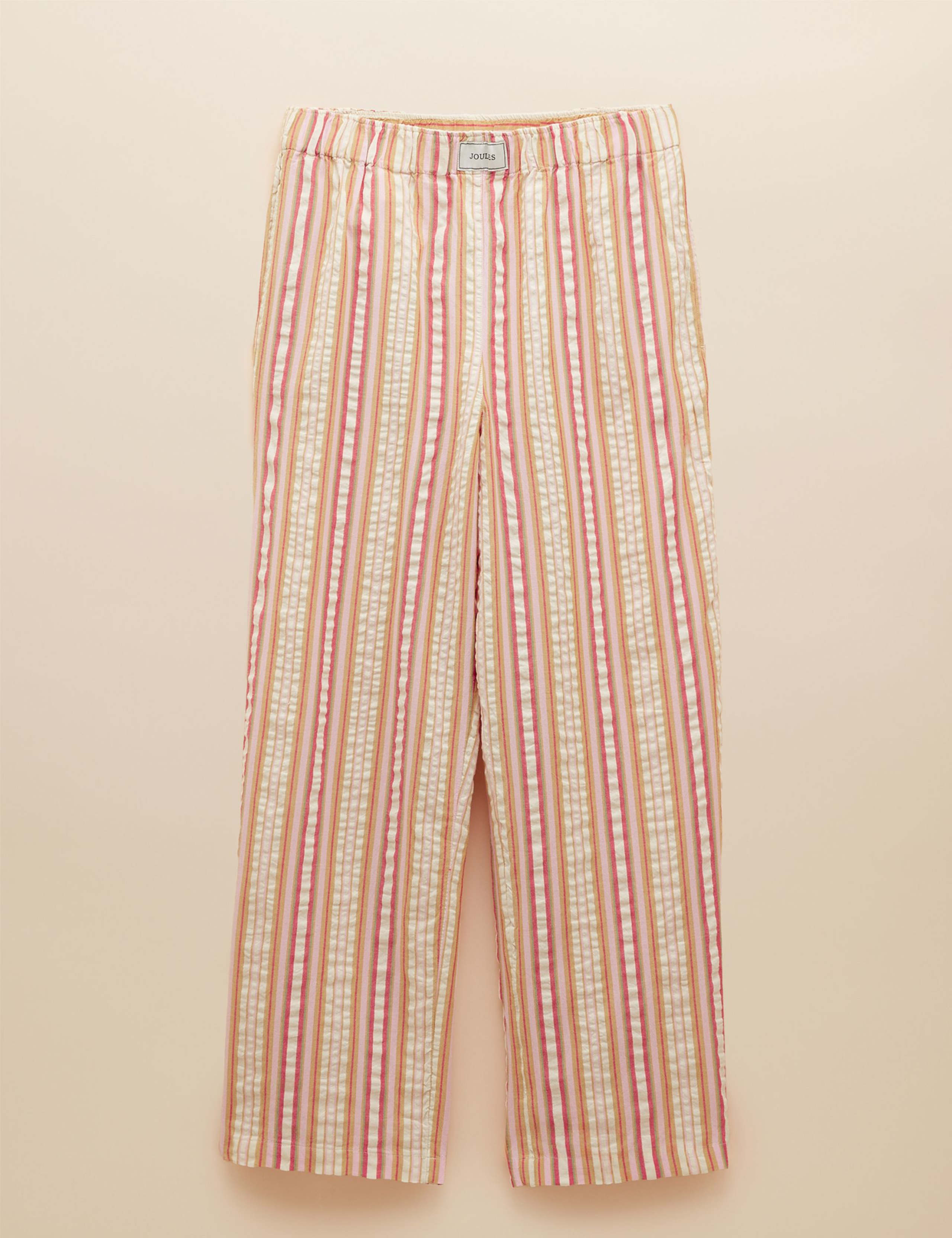 Pure Cotton Striped Elasticated Waist Trousers 3 of 5