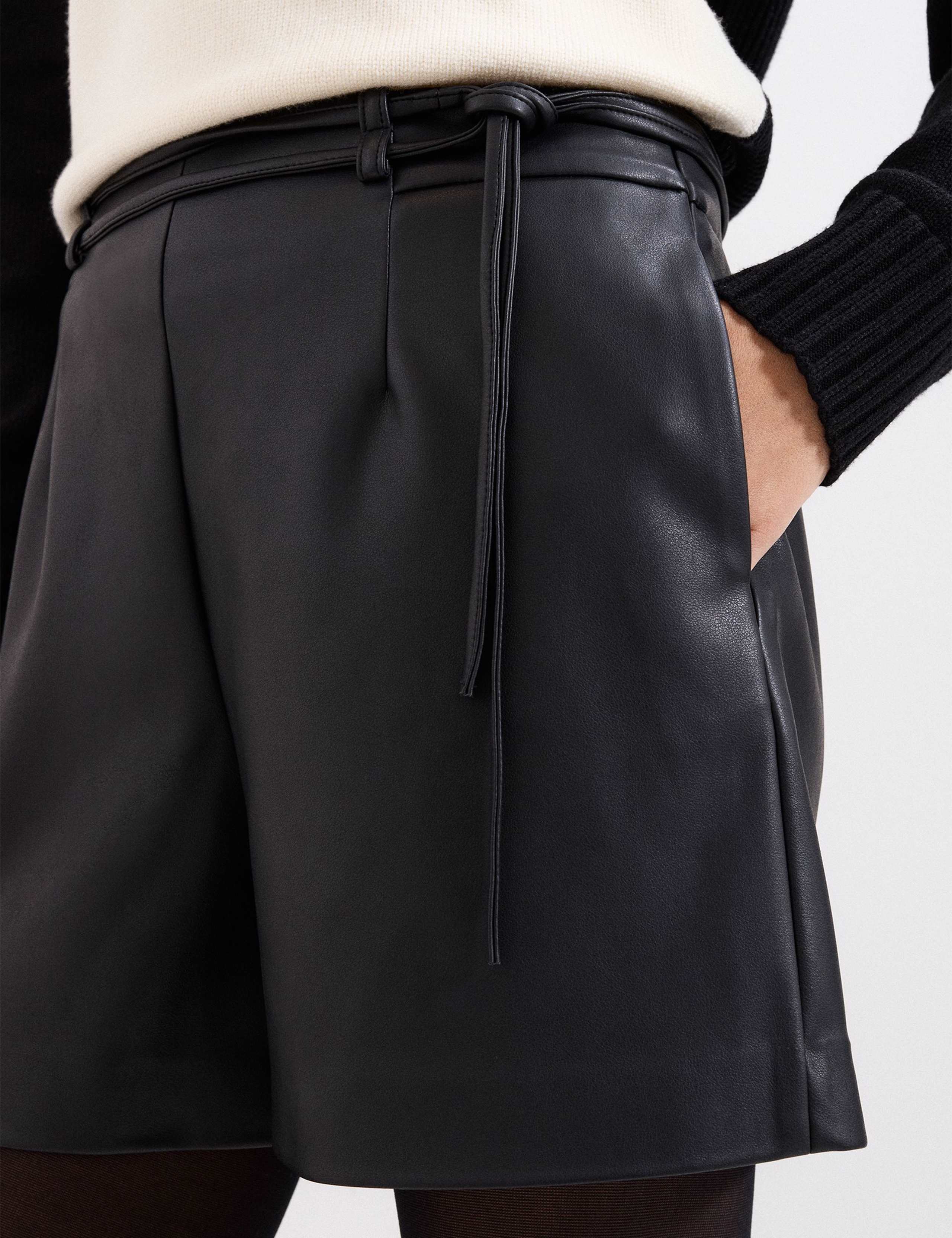 Faux Leather Tailored Shorts 6 of 6