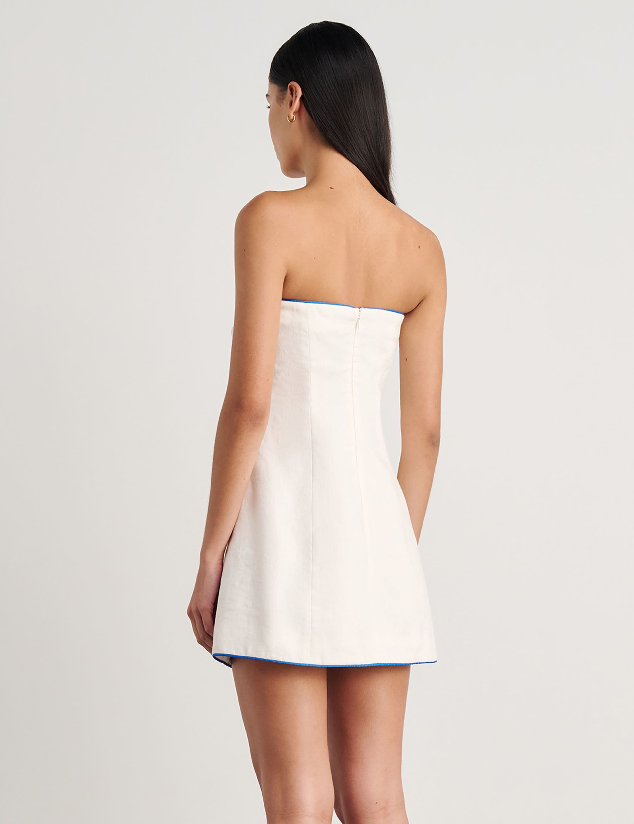 Pure Linen Embroidered Bandeau Mini Dress 6 of 6