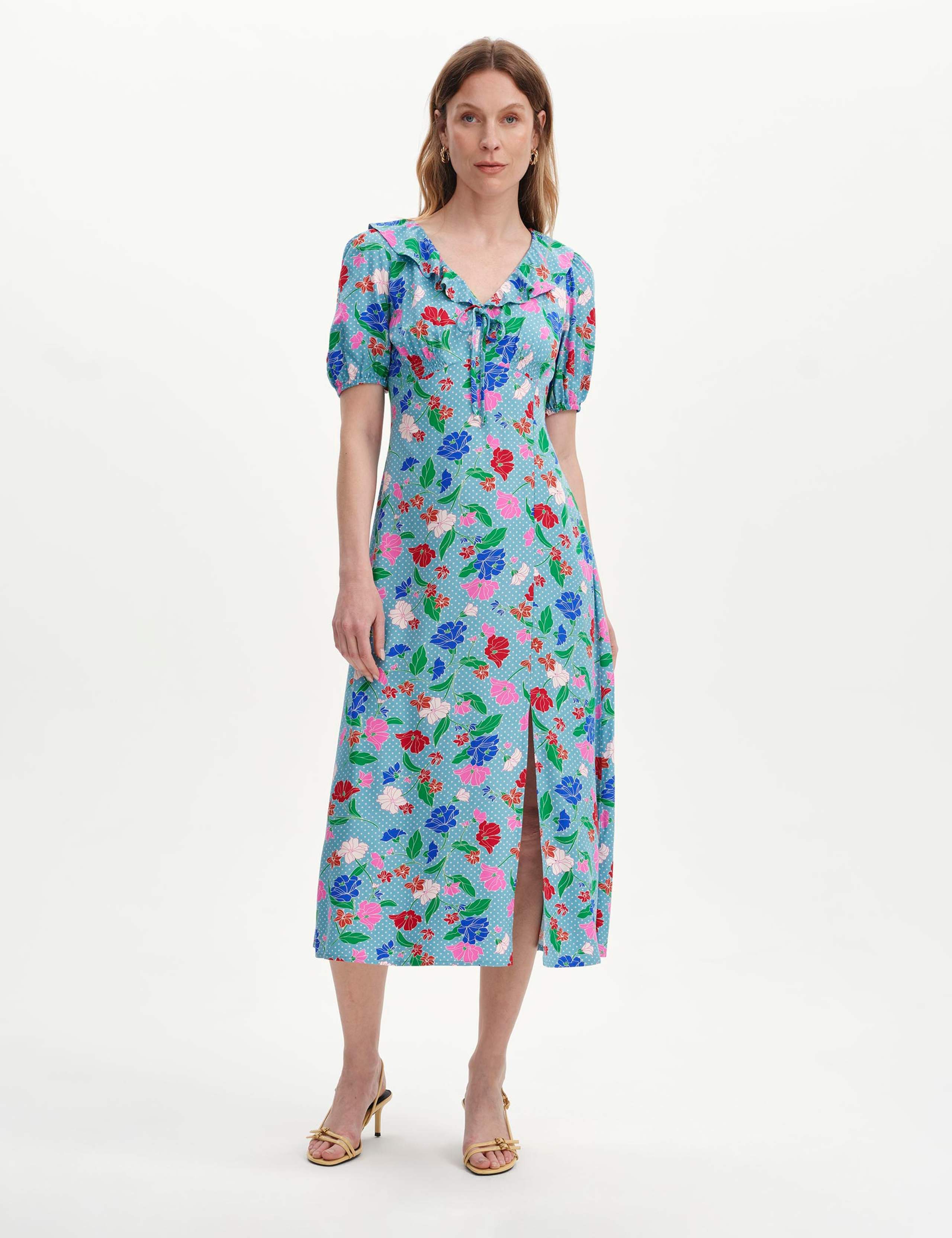 Floral V-Neck Midi Tea Dress 1 of 6