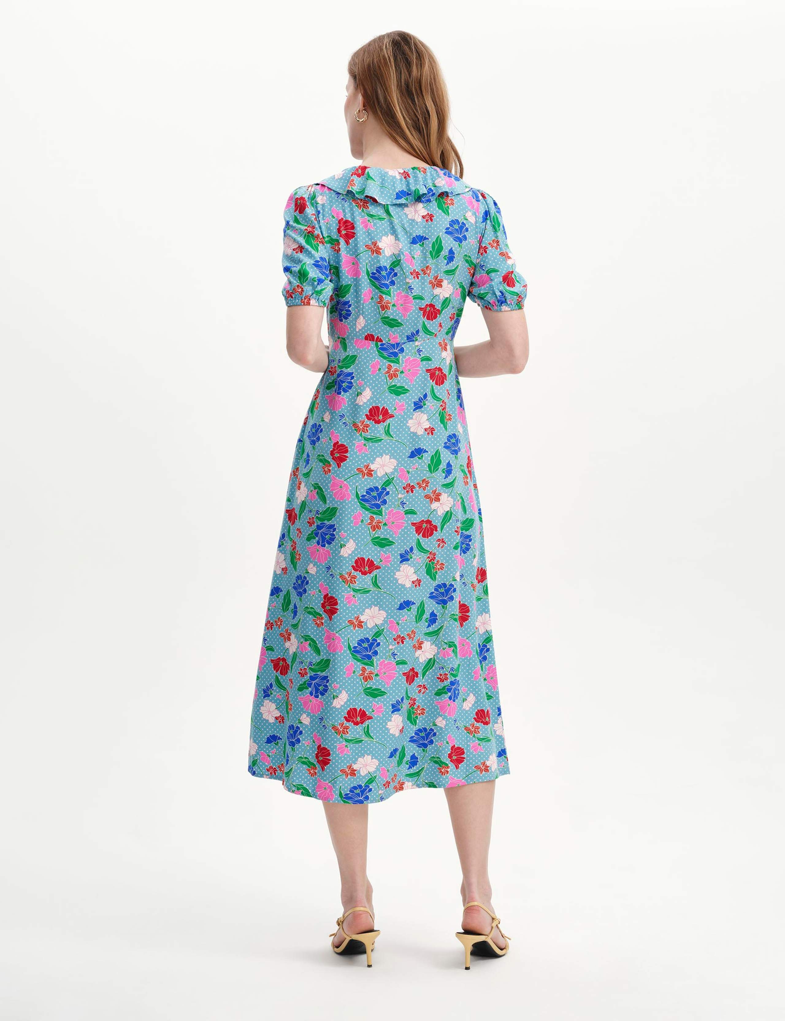 Floral V-Neck Midi Tea Dress 6 of 6