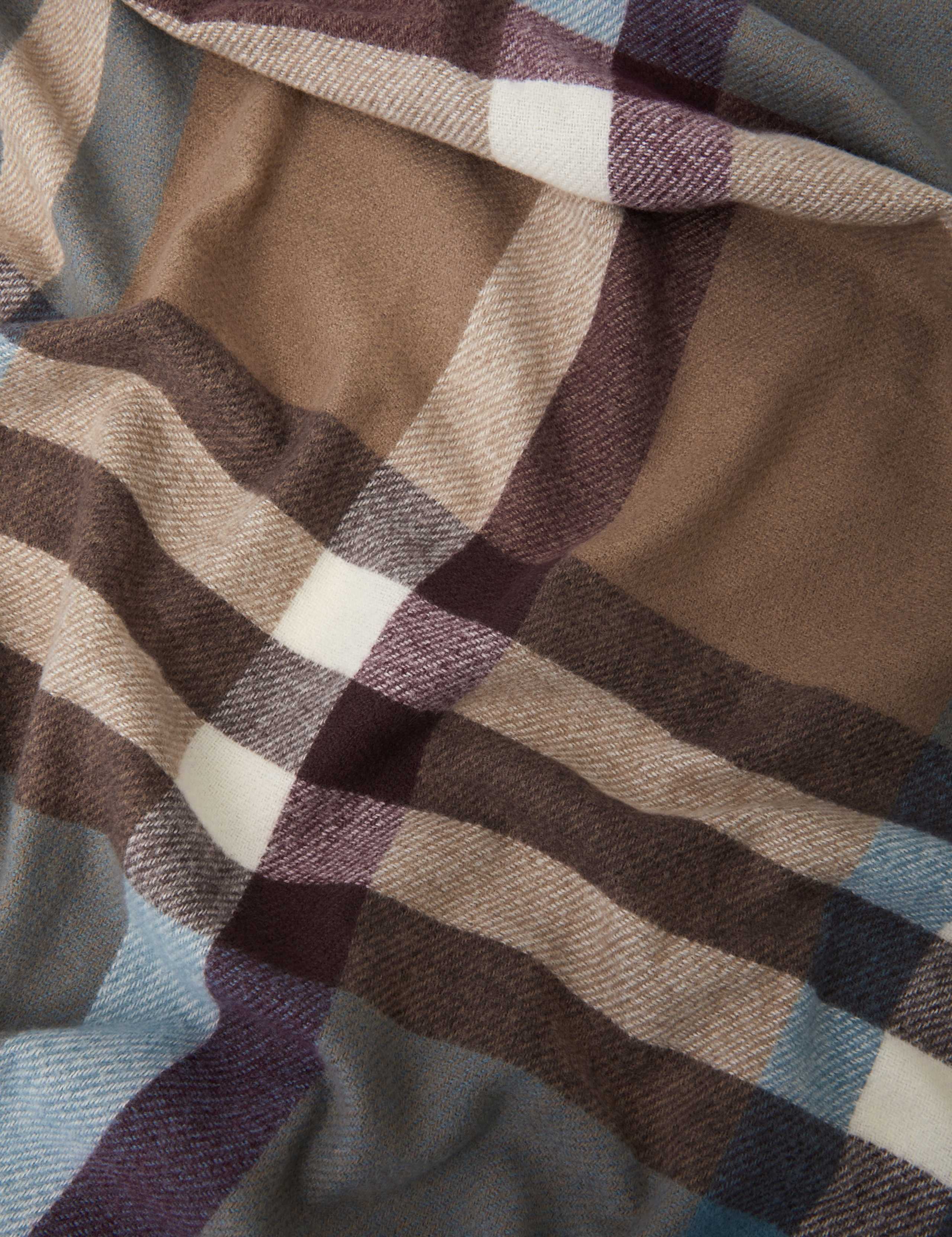 Checked Fringed Blanket Scarf 2 of 2
