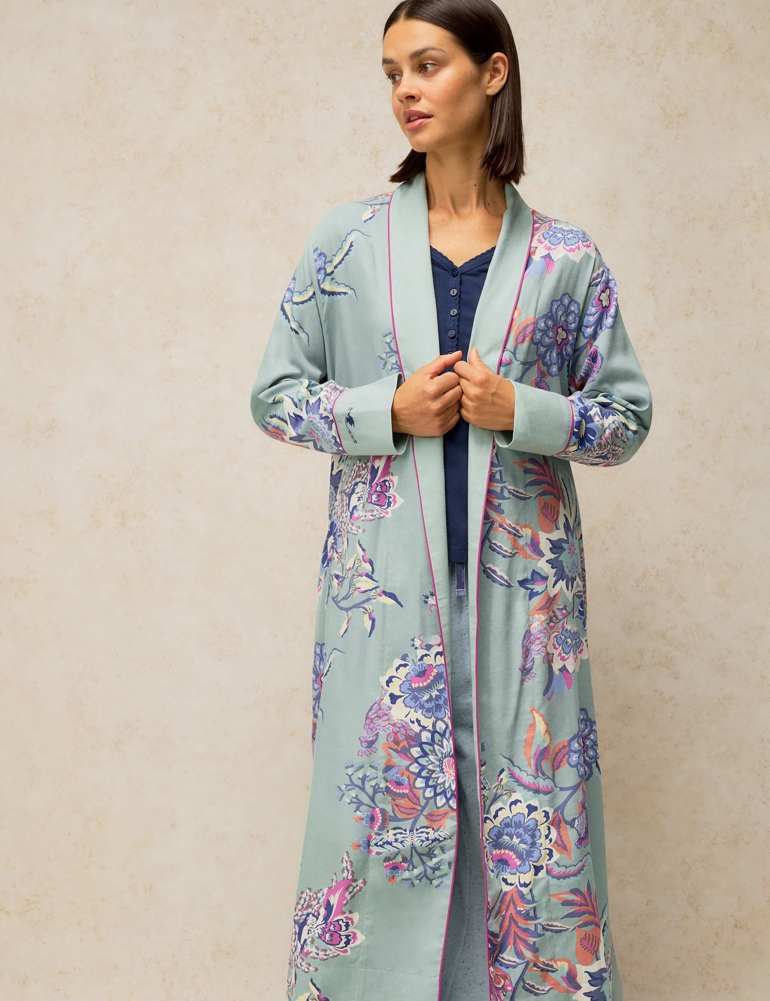 Cotton Rich Printed Dressing Gown 4 of 6