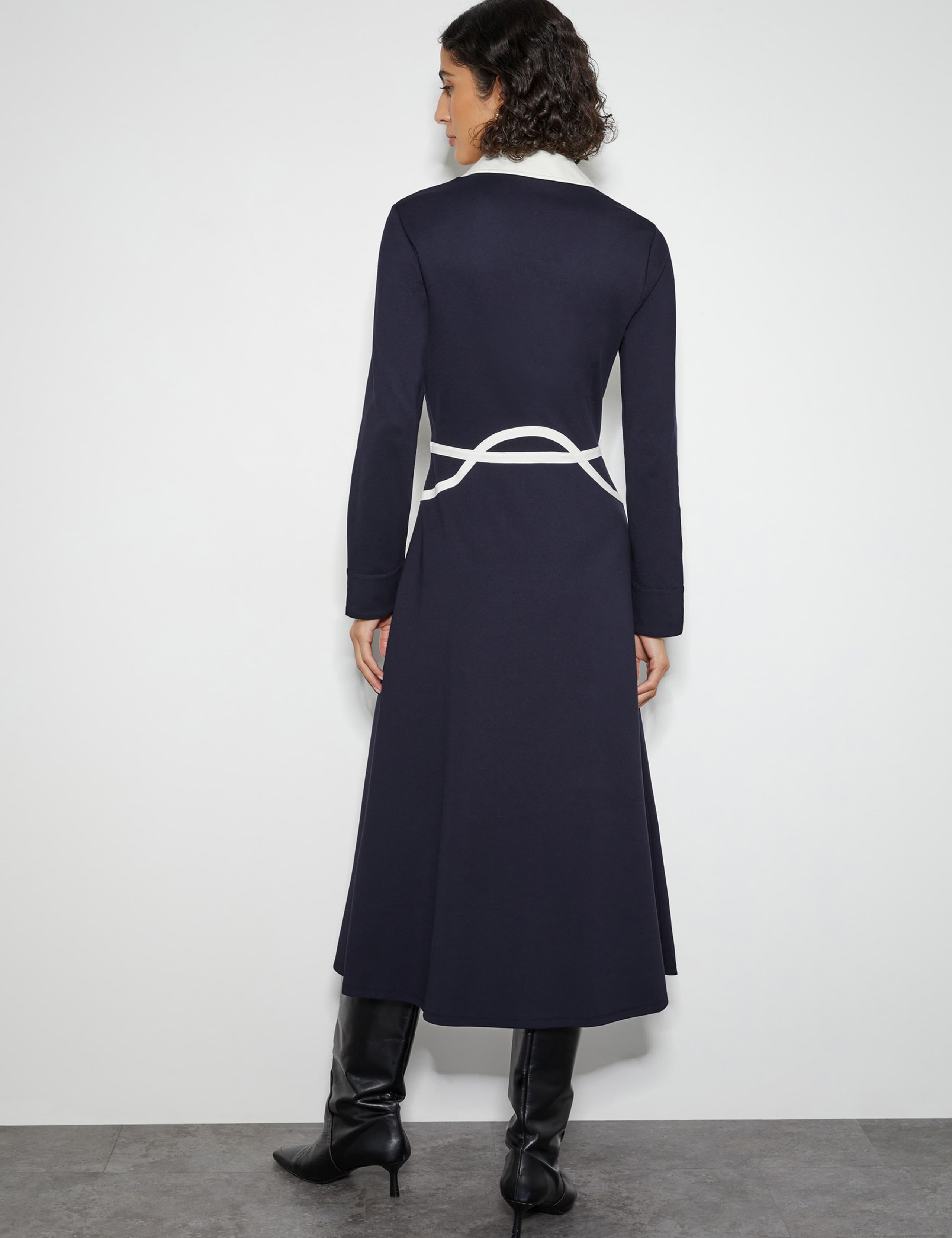Jersey Collared Midi Shirt Dress 5 of 5