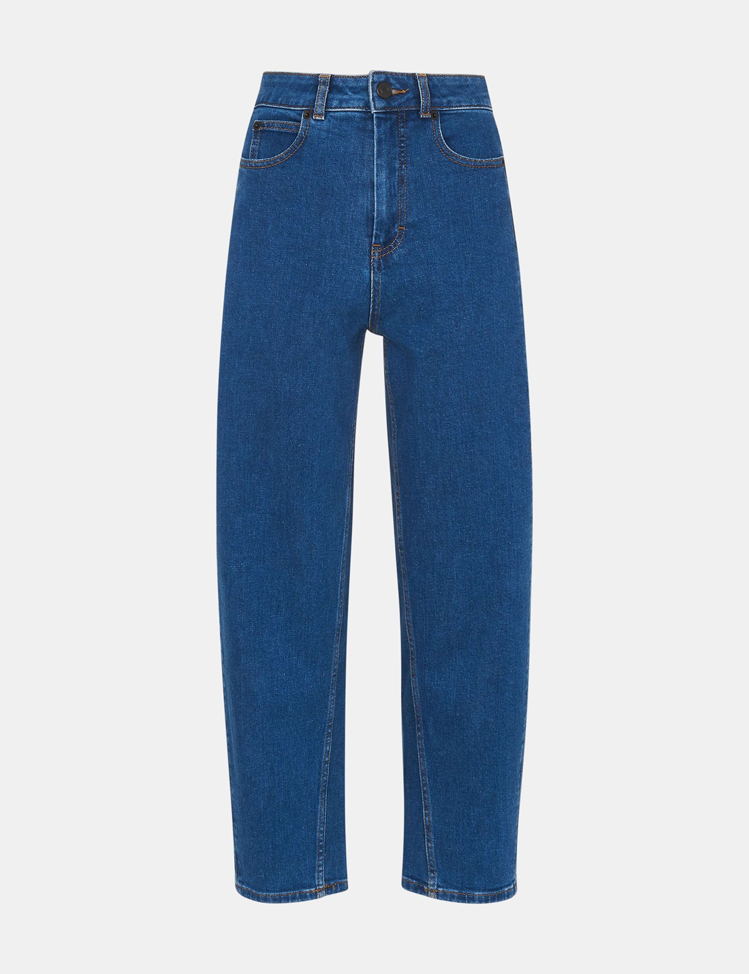 High Waisted Barrel Ankle Grazer Jeans 2 of 4