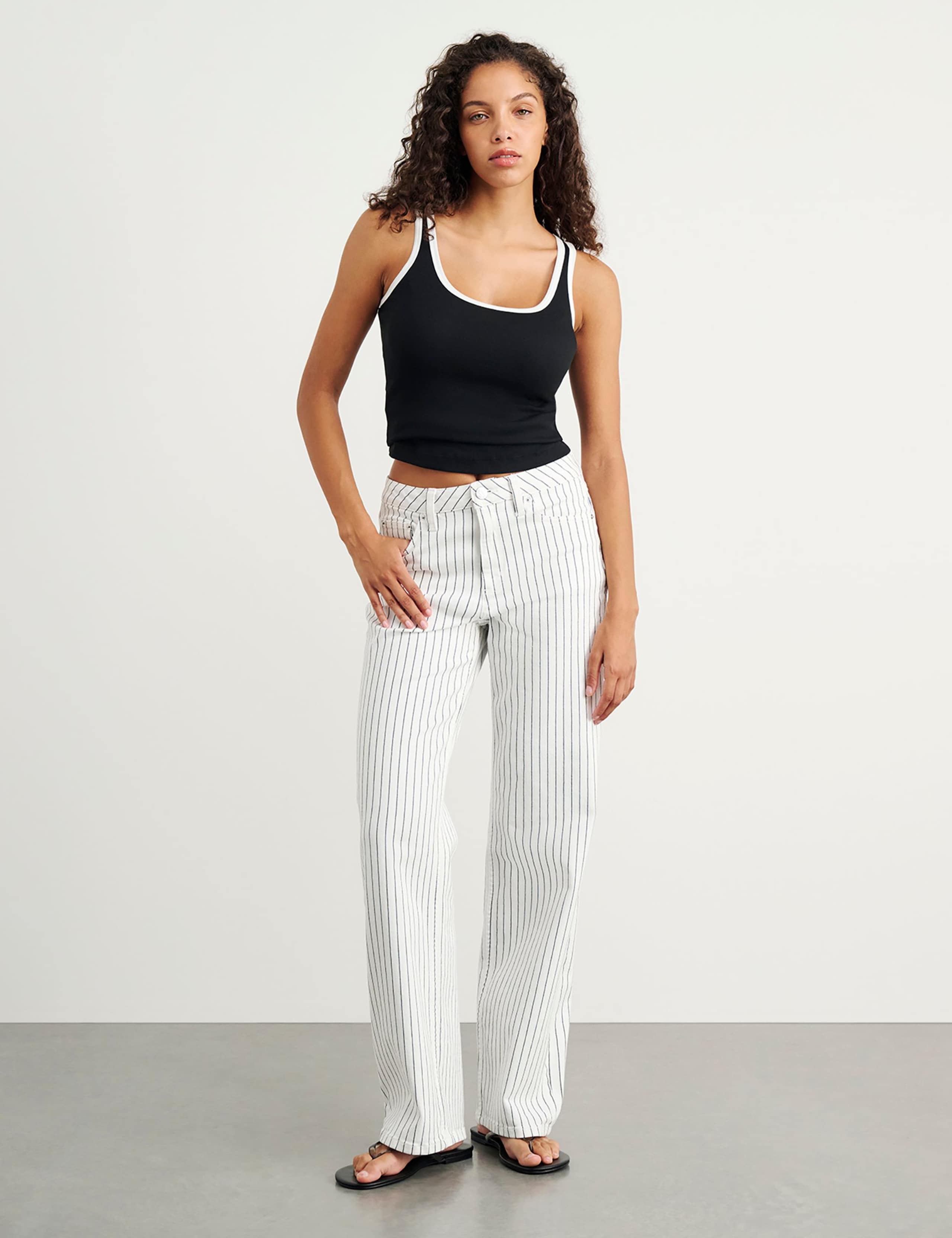 Striped Straight Leg Jeans 2 of 7