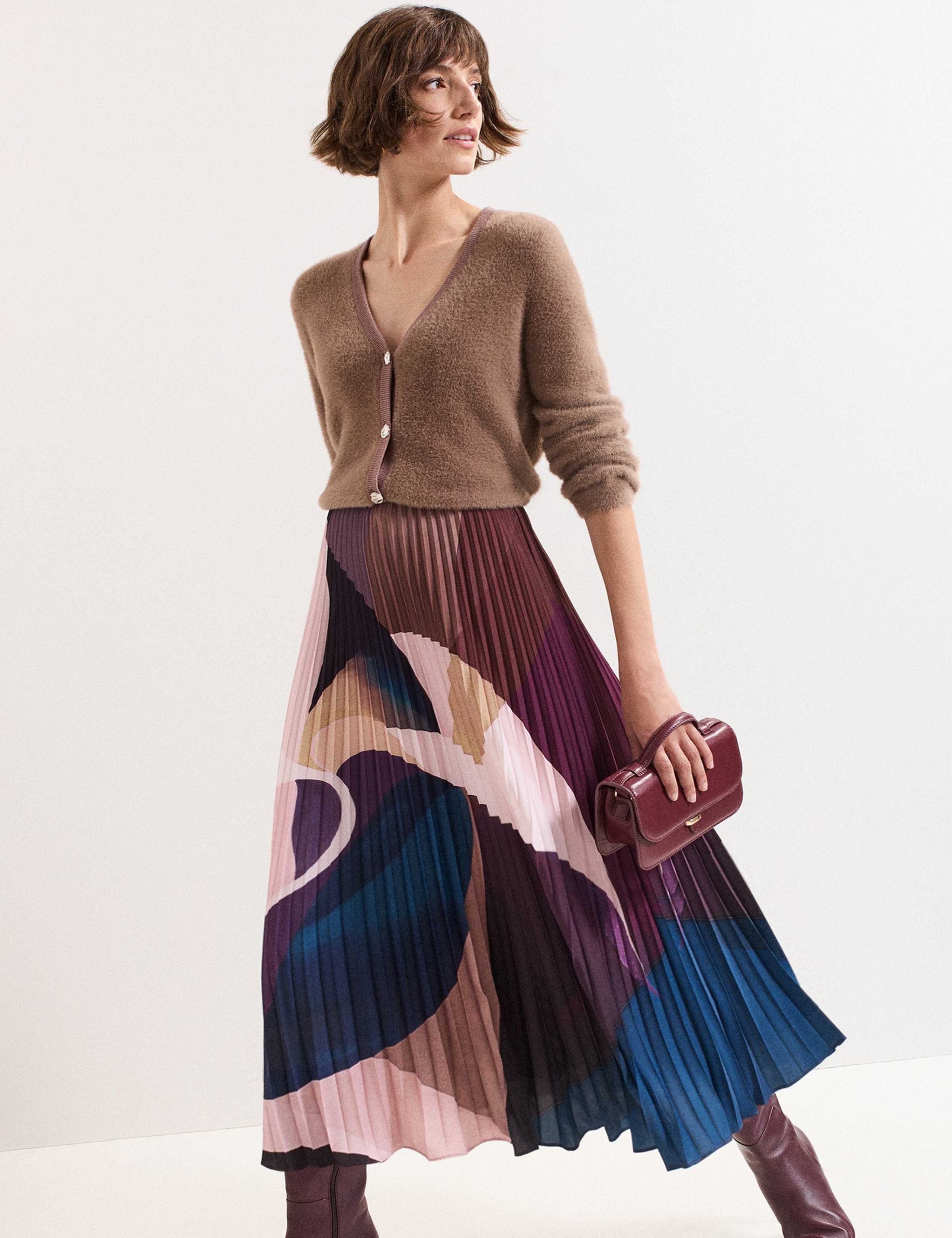 Plisse Printed Midi Pleated Skirt 3 of 7