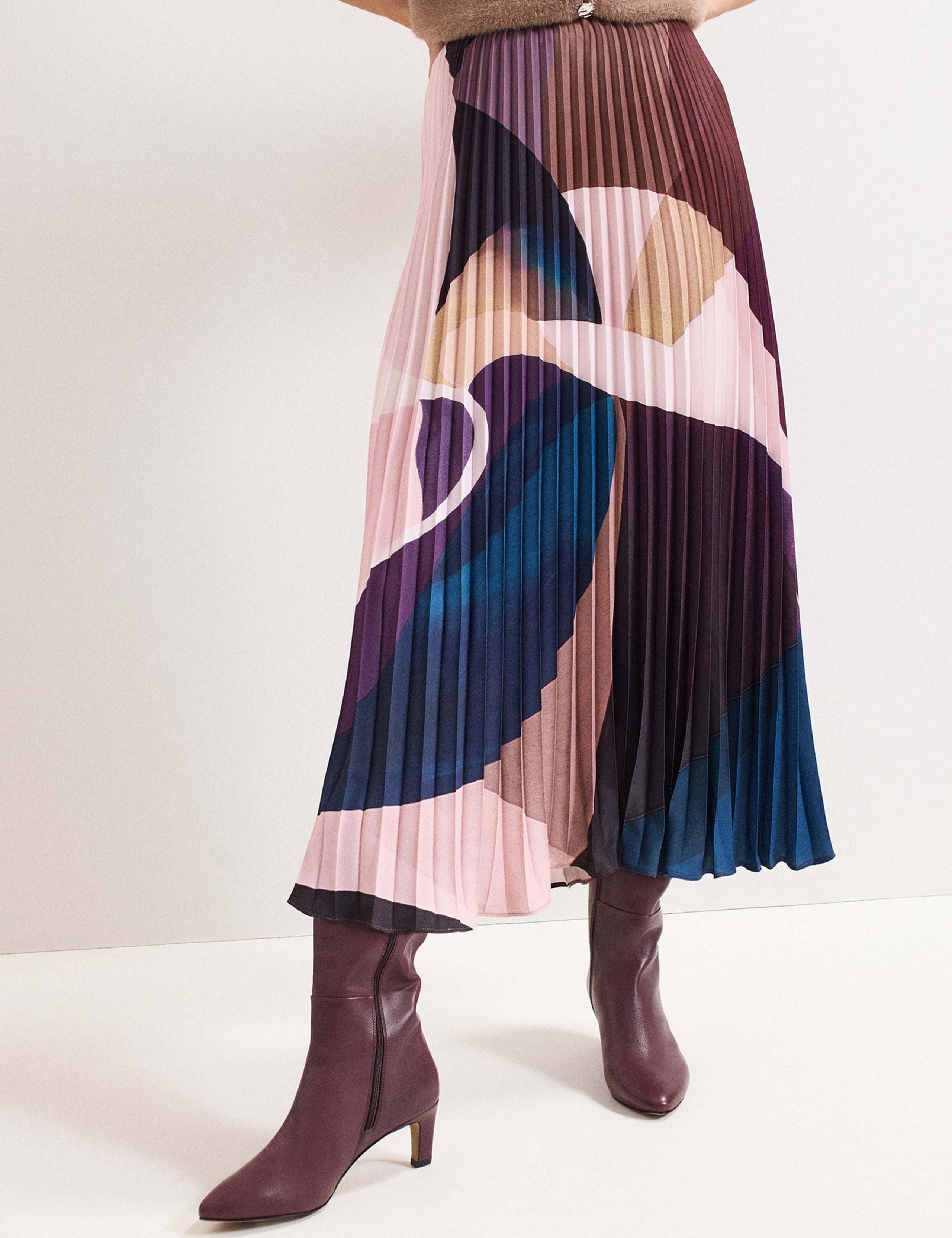 Plisse Printed Midi Pleated Skirt 6 of 7