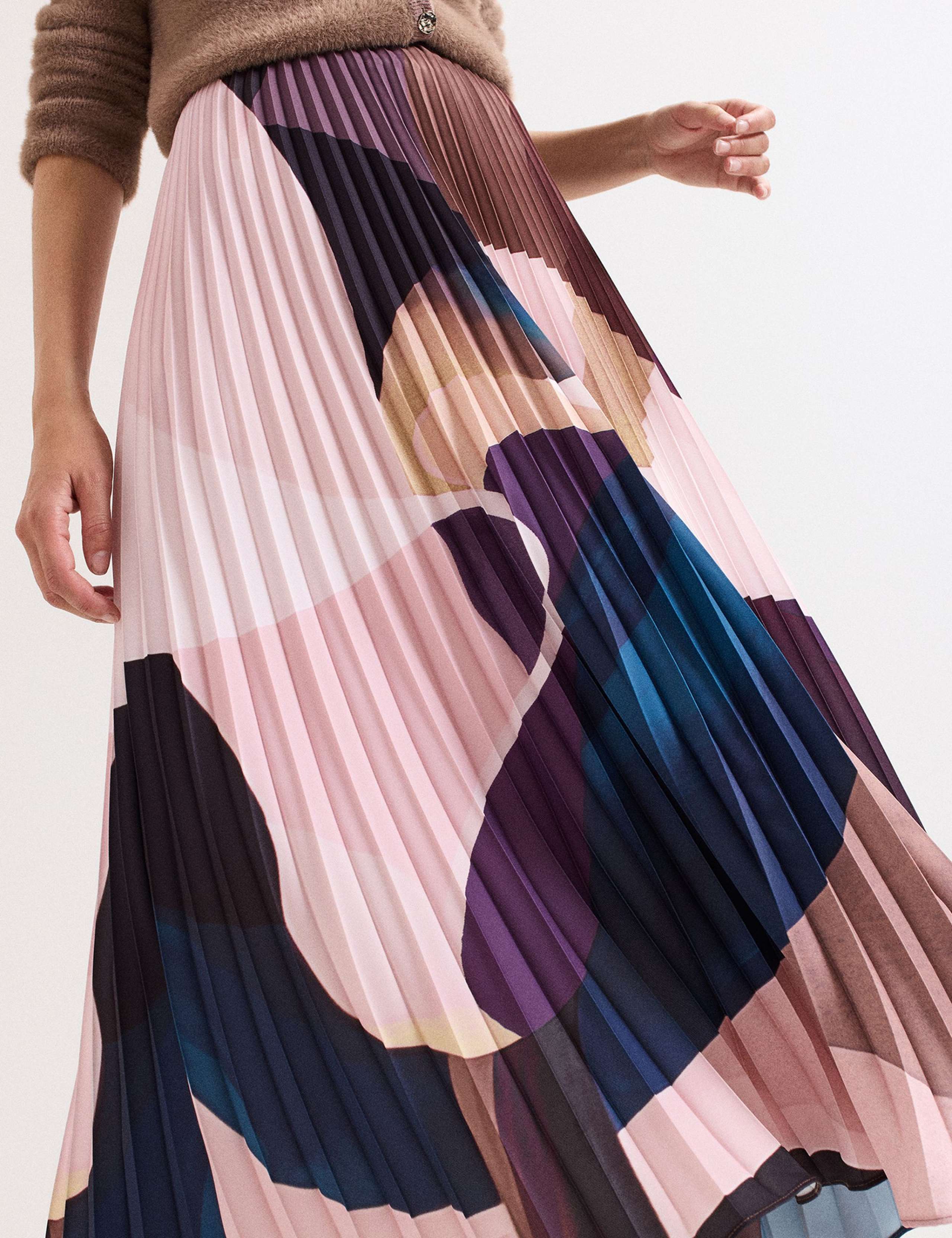 Plisse Printed Midi Pleated Skirt 7 of 7