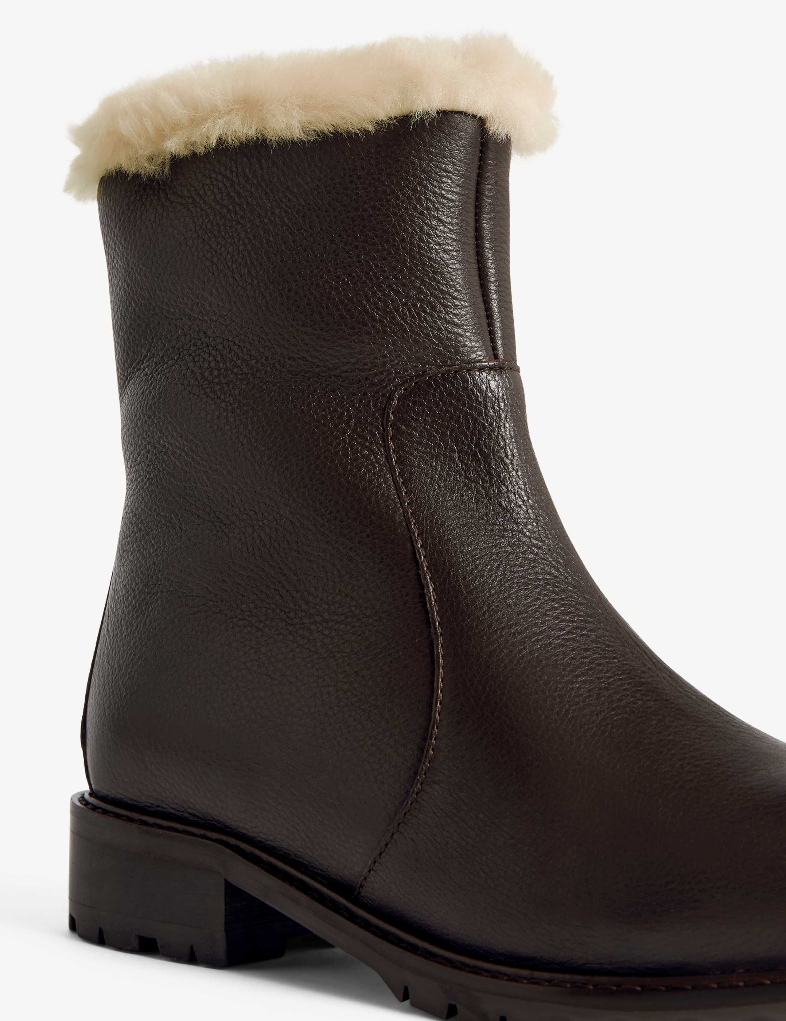 Leather Flat Ankle Boots 3 of 6