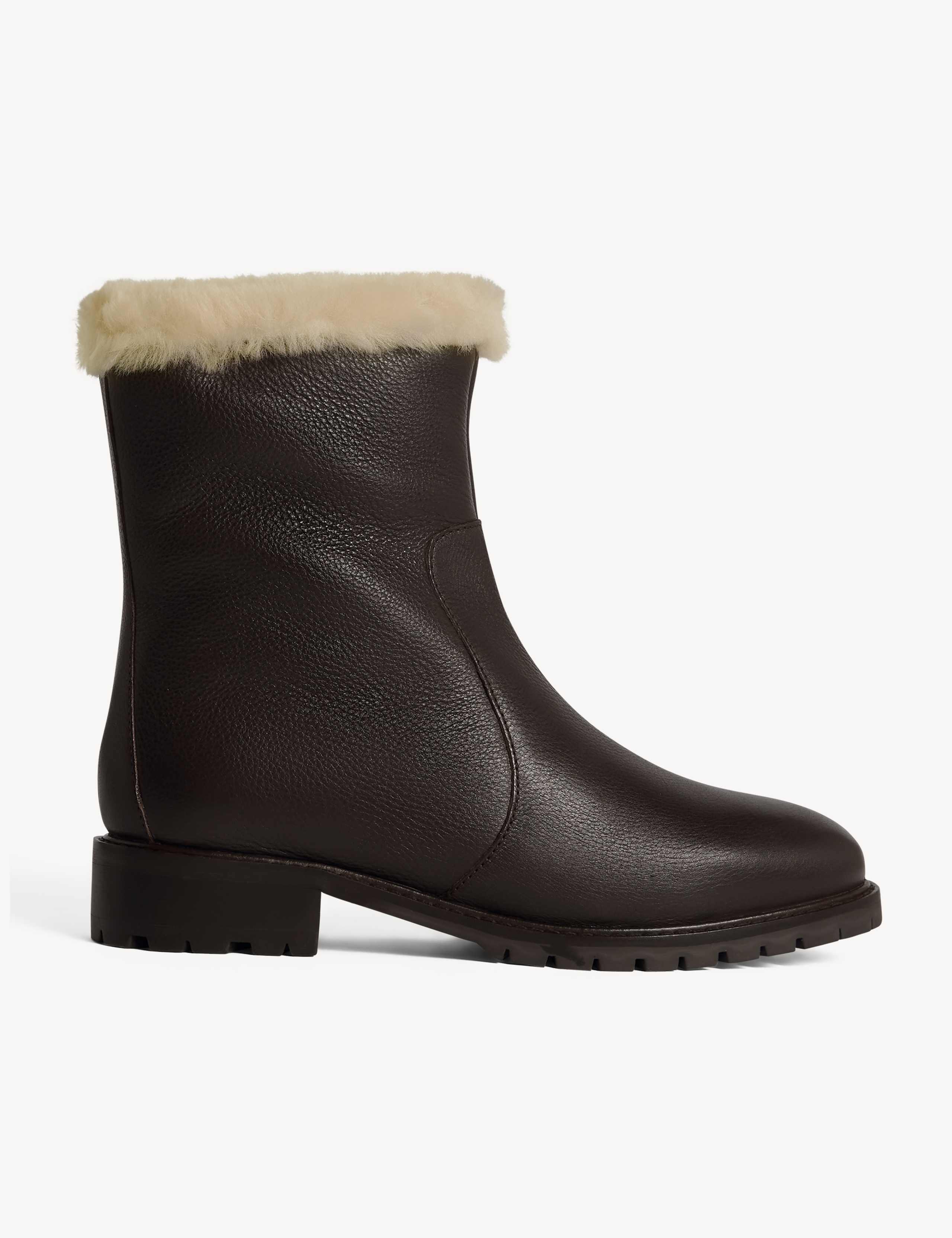 Leather Flat Ankle Boots 2 of 6