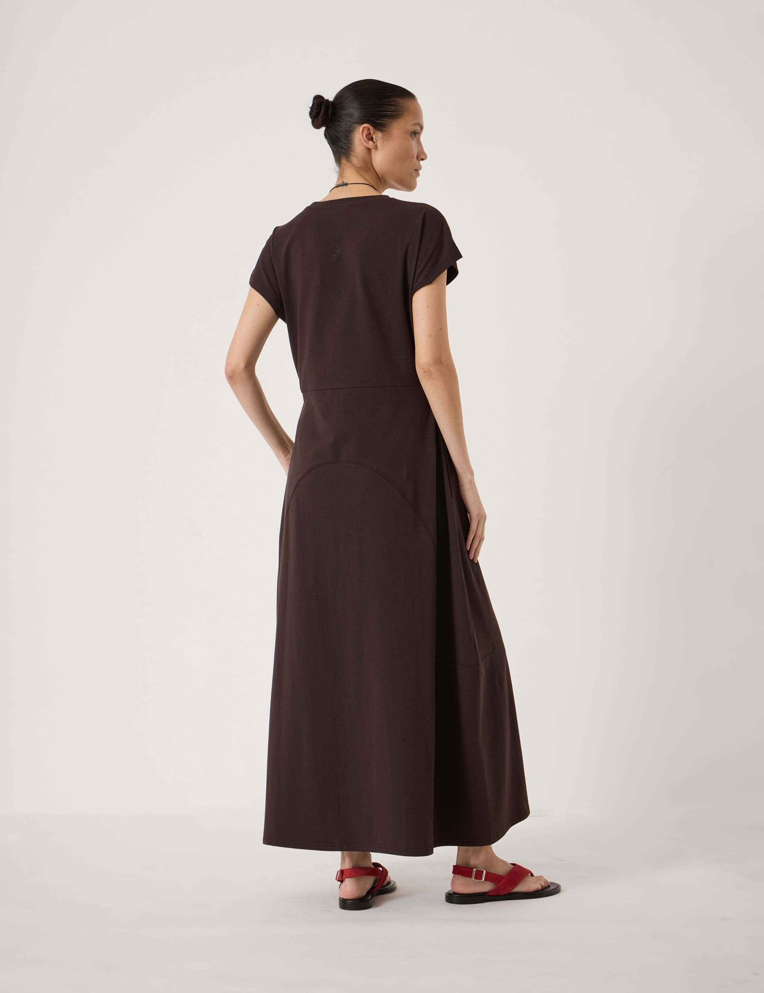 Jersey Crew Neck Midaxi Waisted Dress 5 of 5