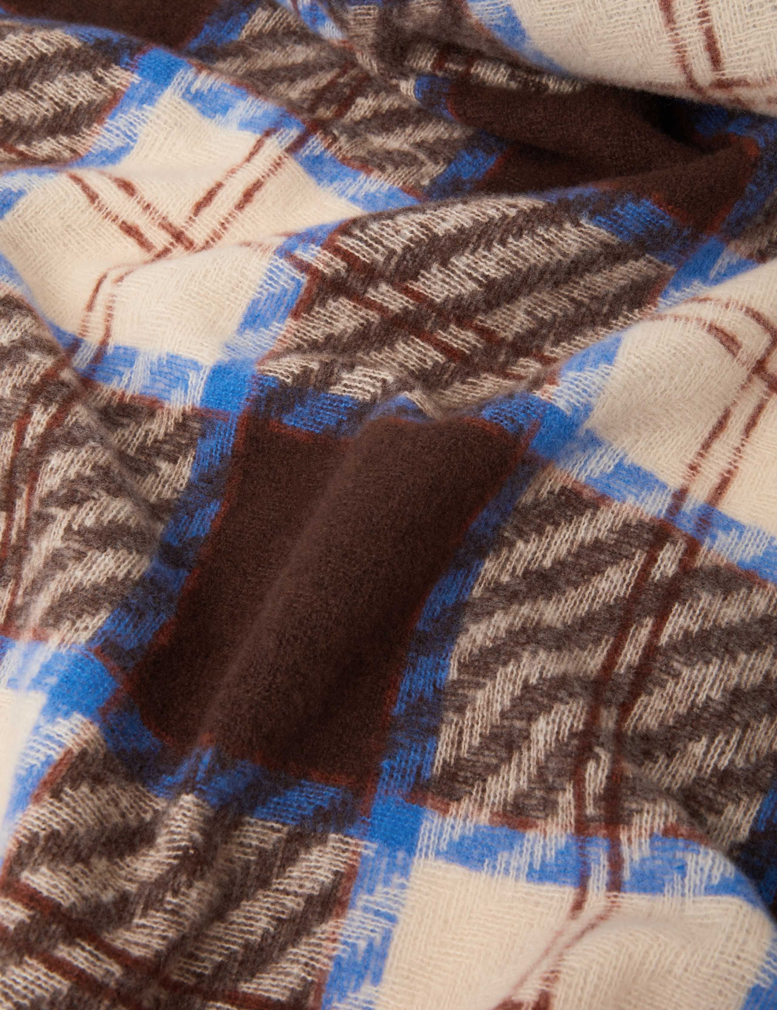 Woven Checked Fringed Blanket Scarf 2 of 2