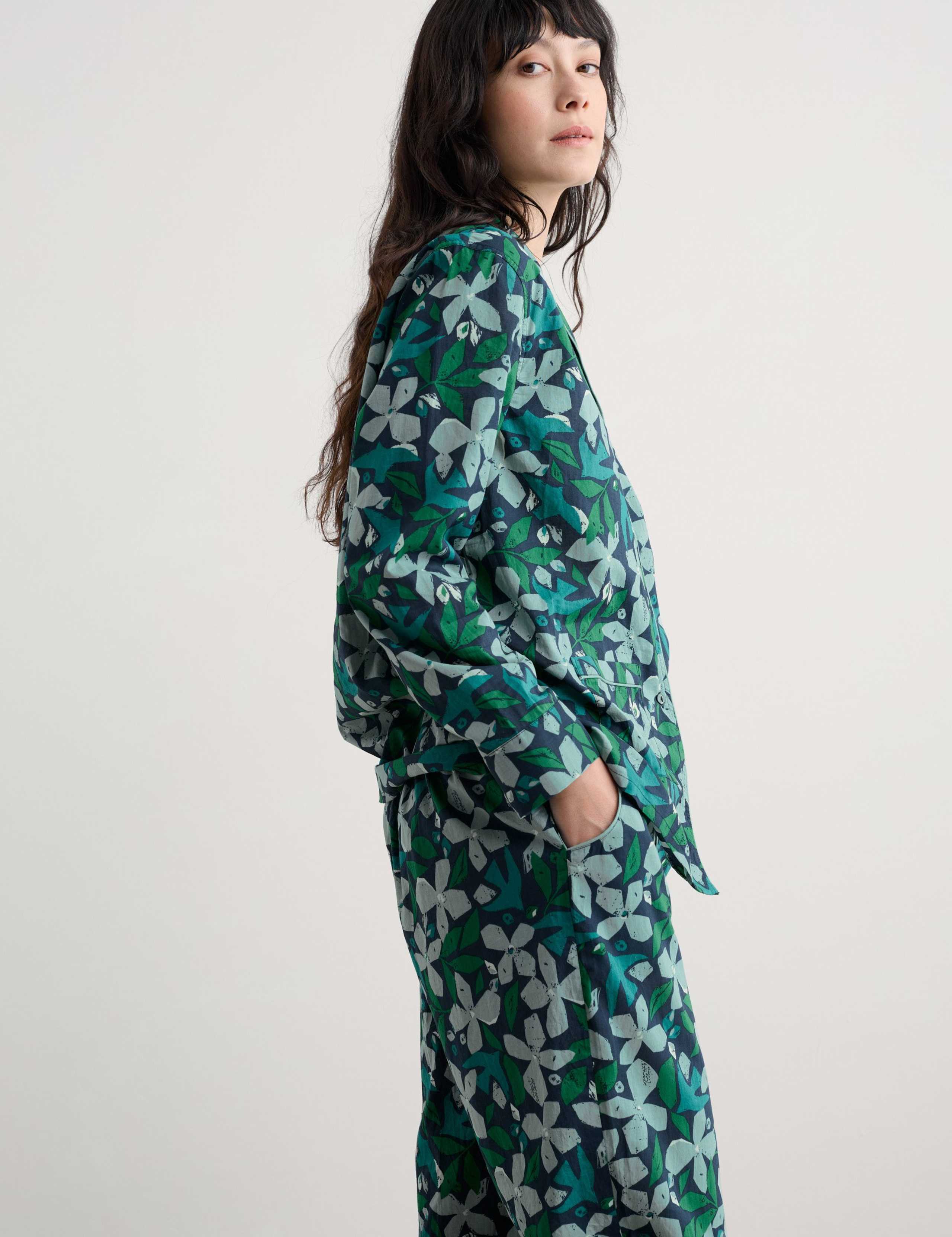 Pure Cotton Floral Pyjama Set 3 of 5