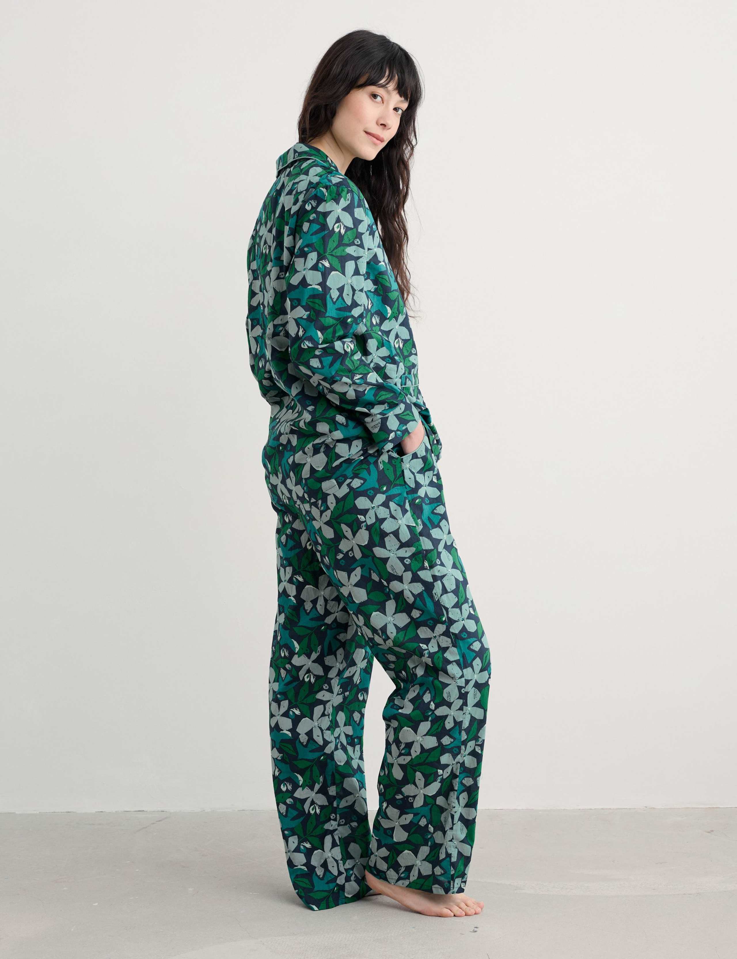 Pure Cotton Floral Pyjama Set 4 of 5