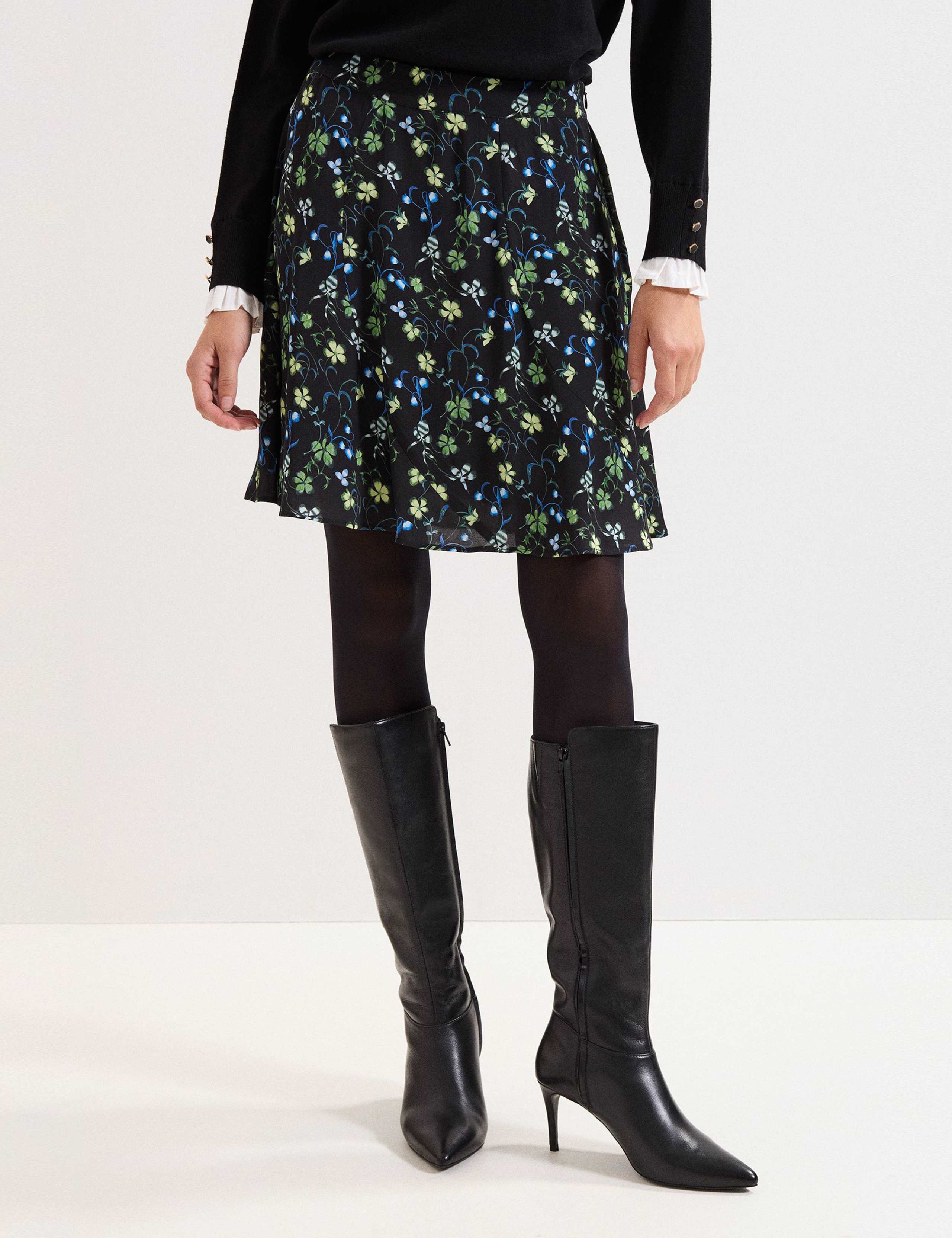 Floral Mini A-Line Skirt 3 of 6