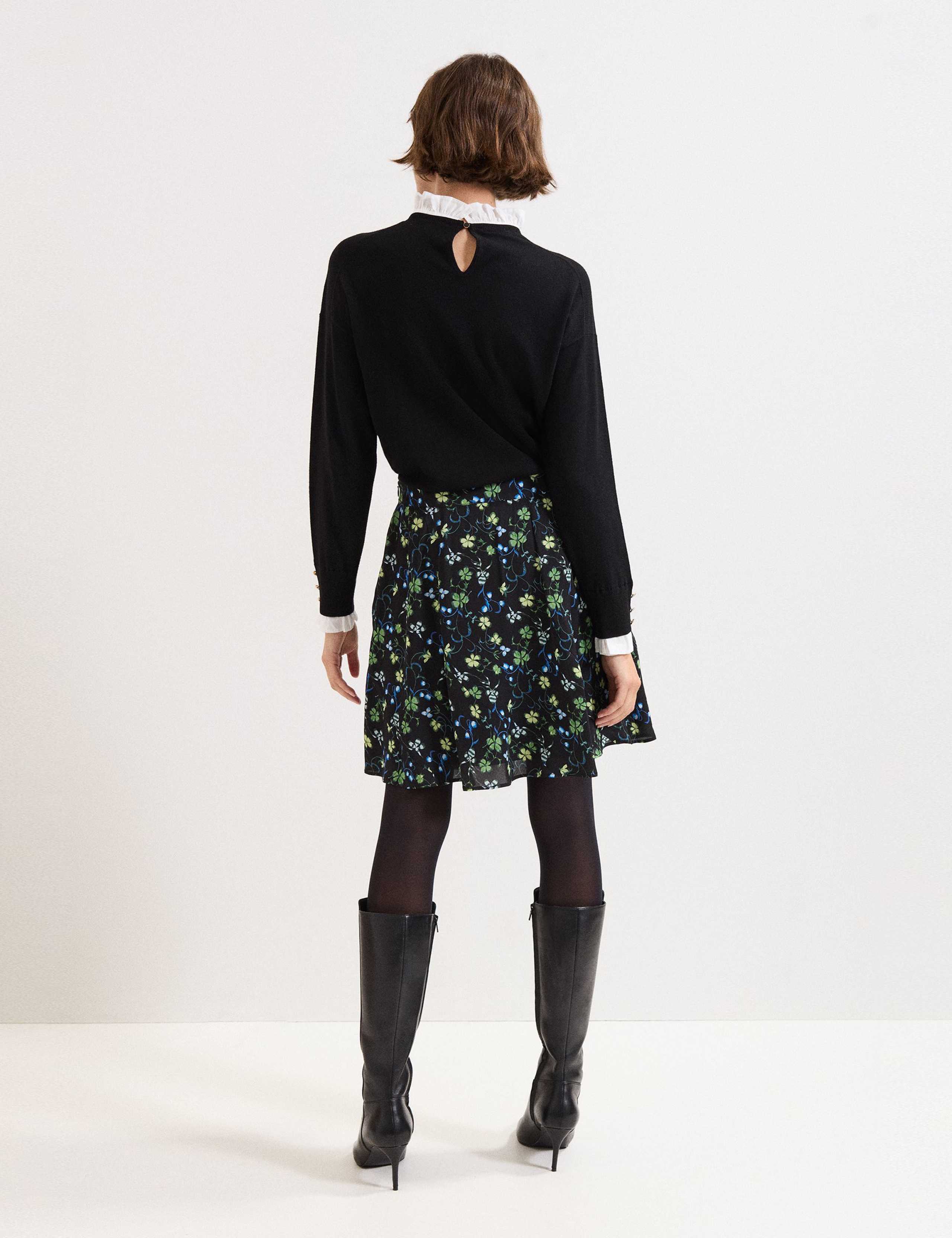 Floral Mini A-Line Skirt 4 of 6
