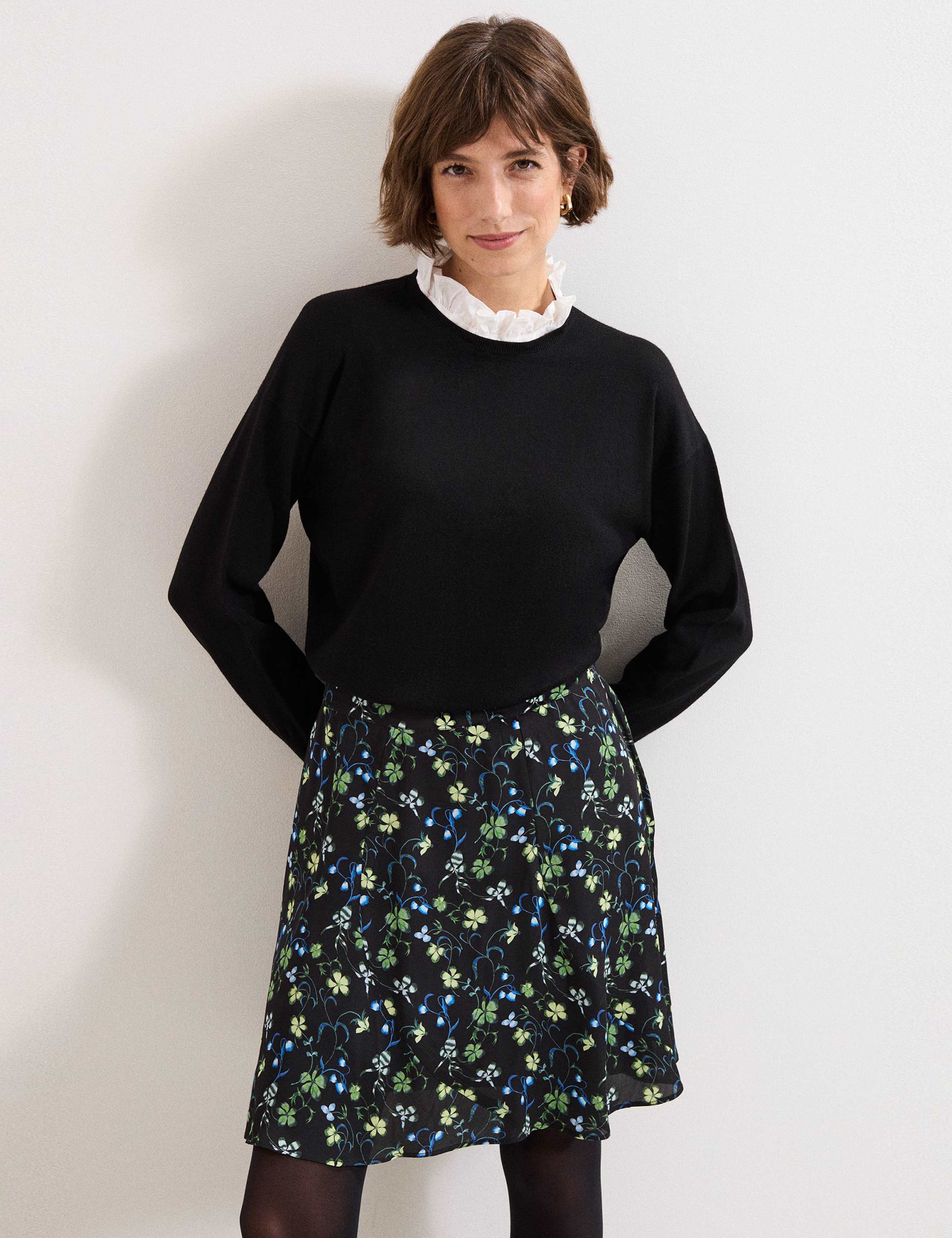 Floral Mini A-Line Skirt 5 of 6