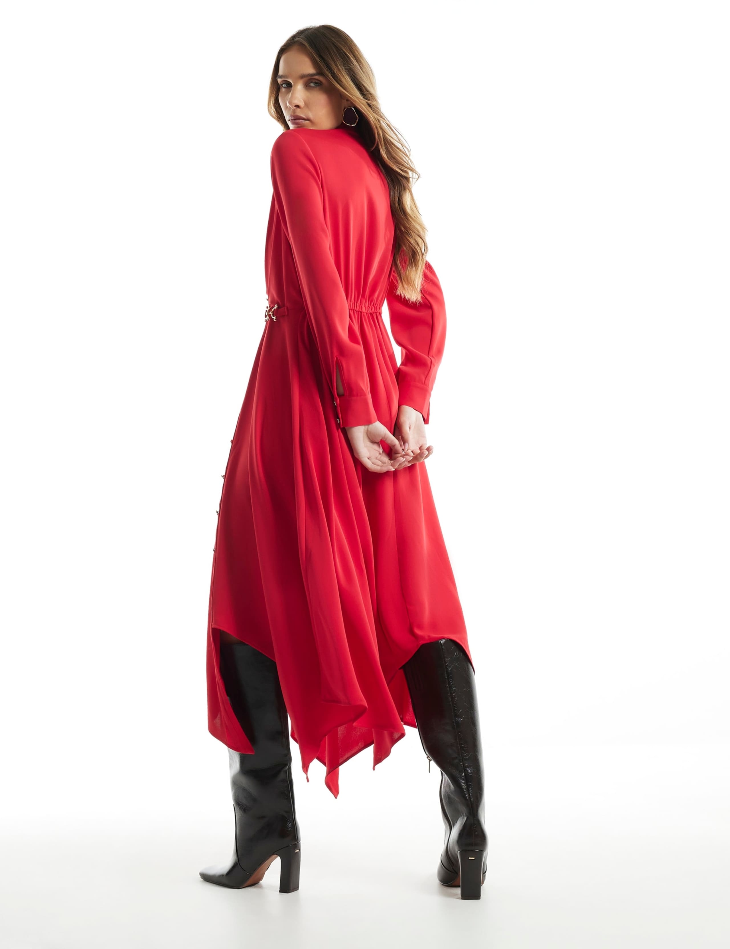 V Neck Button Through Midaxi Shirt Dress 3 of 6