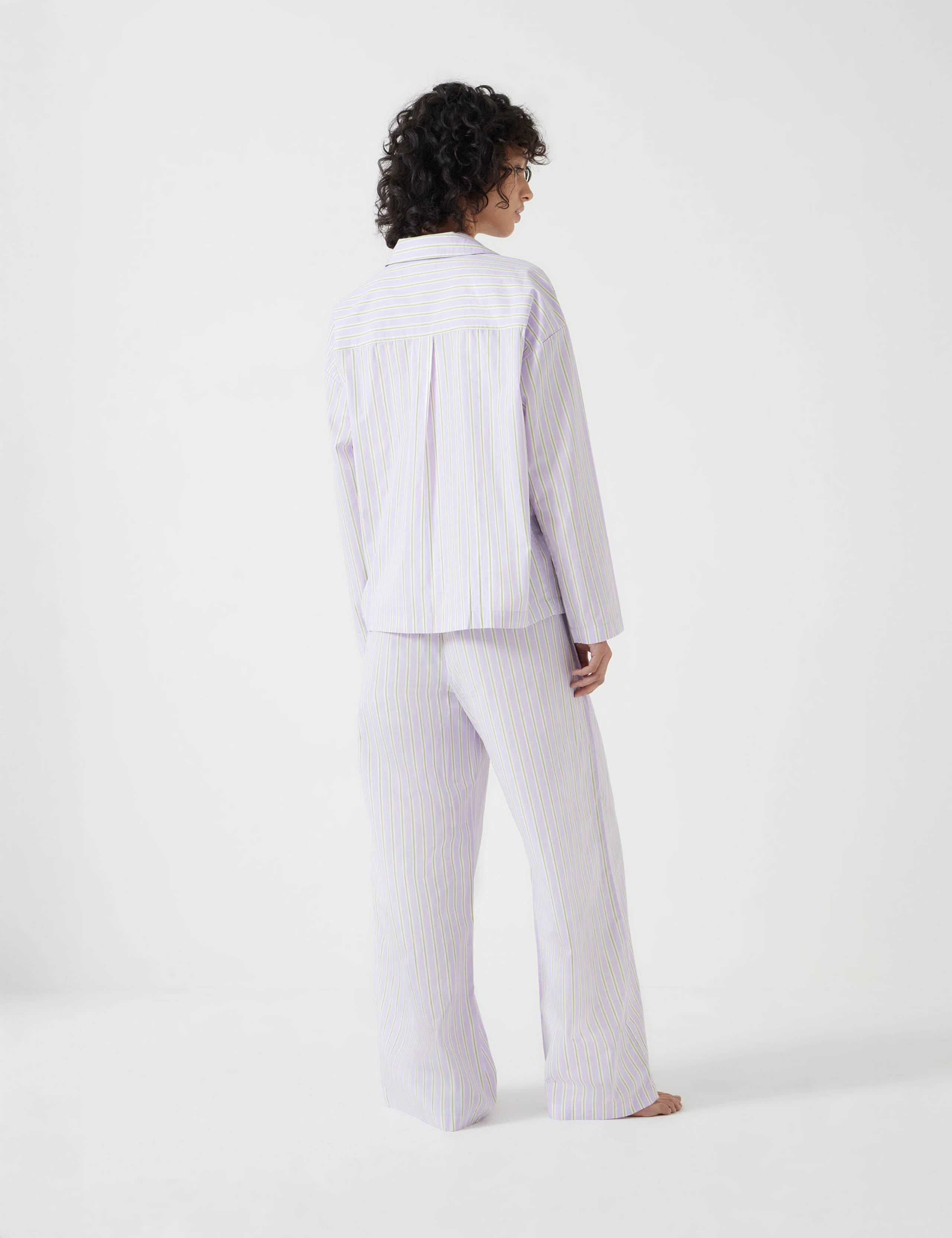 Pure Cotton Striped Poplin Pyjama Set 4 of 6