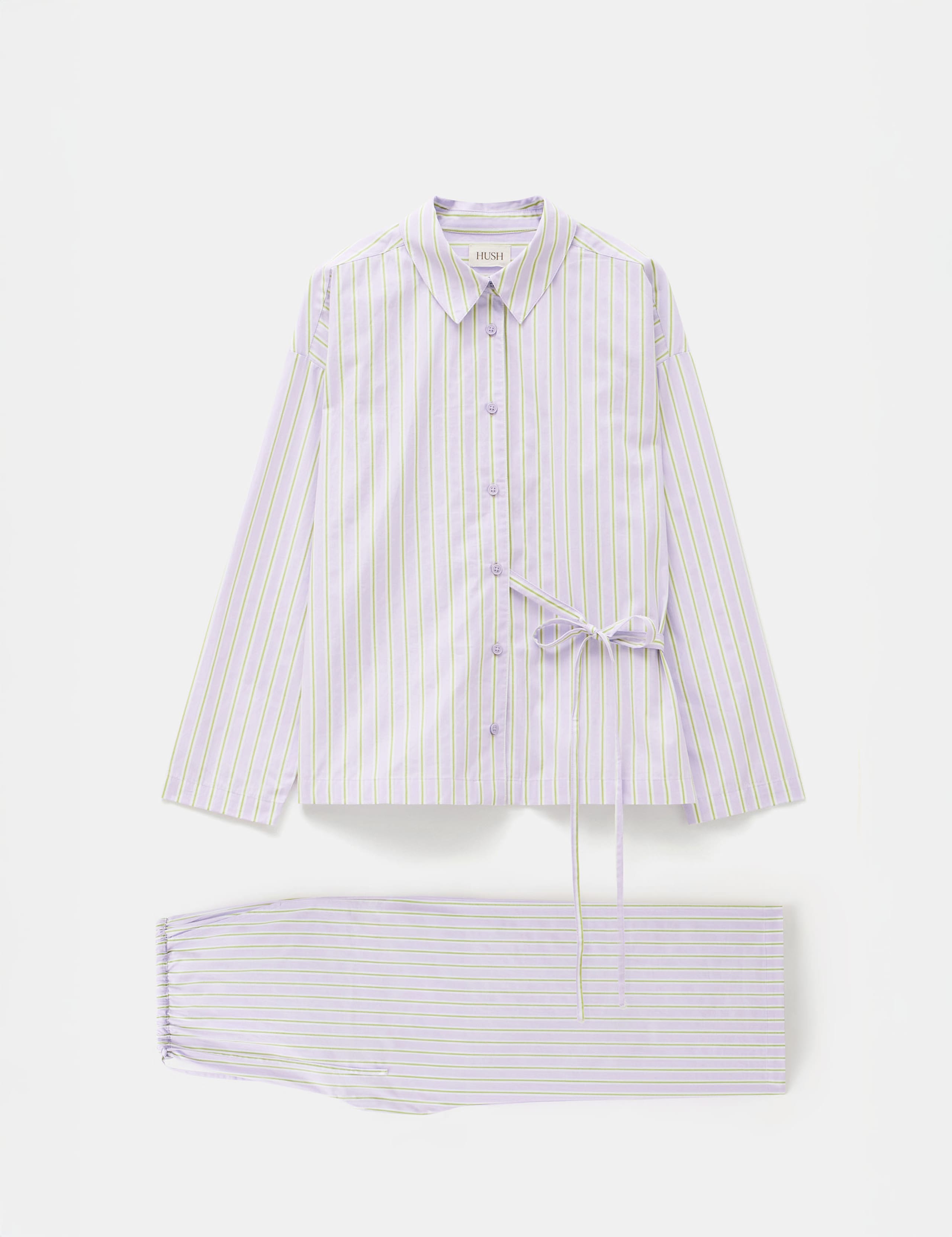 Pure Cotton Striped Poplin Pyjama Set 2 of 6