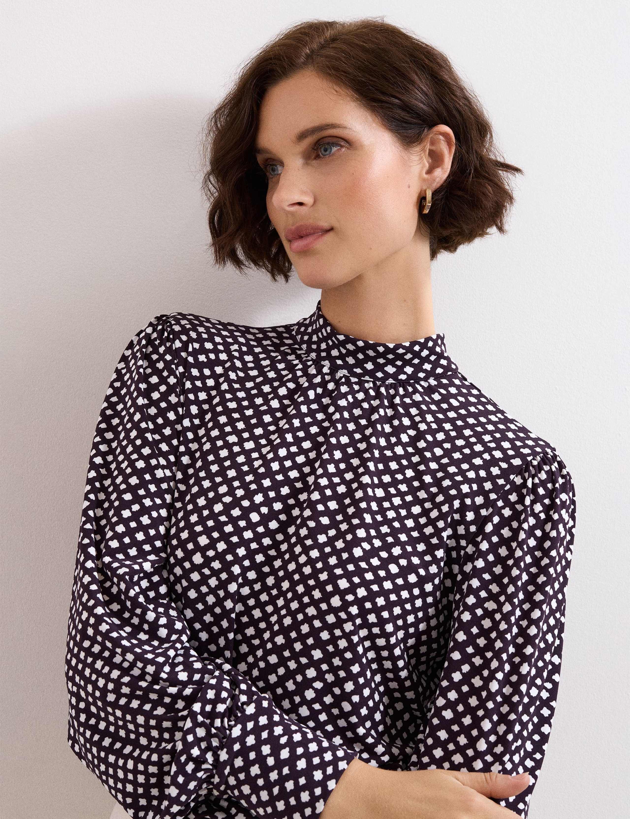 Printed High Neck Blouse 6 of 7