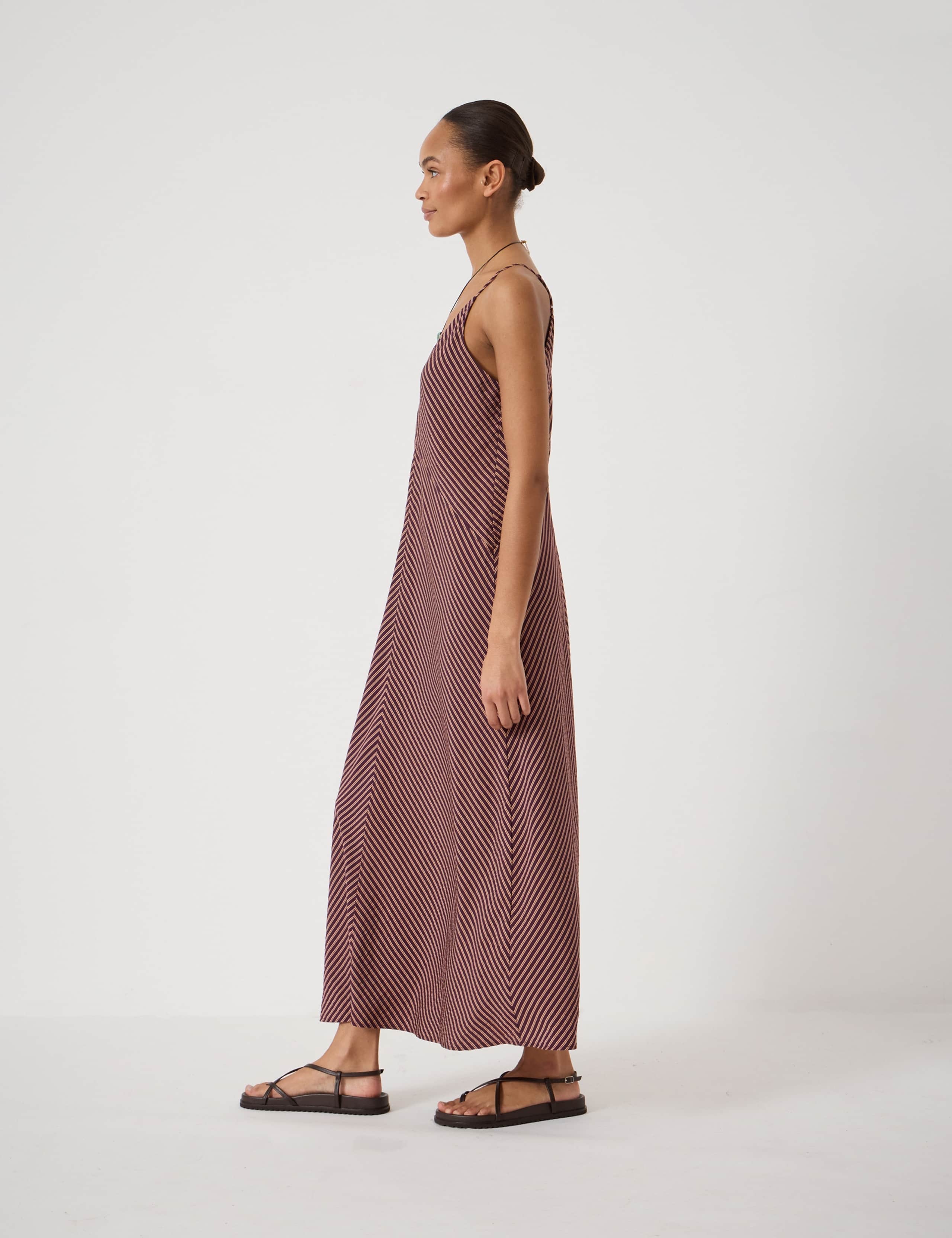 Seam Detail V-Neck Strappy Maxi Slip Dress 4 of 5
