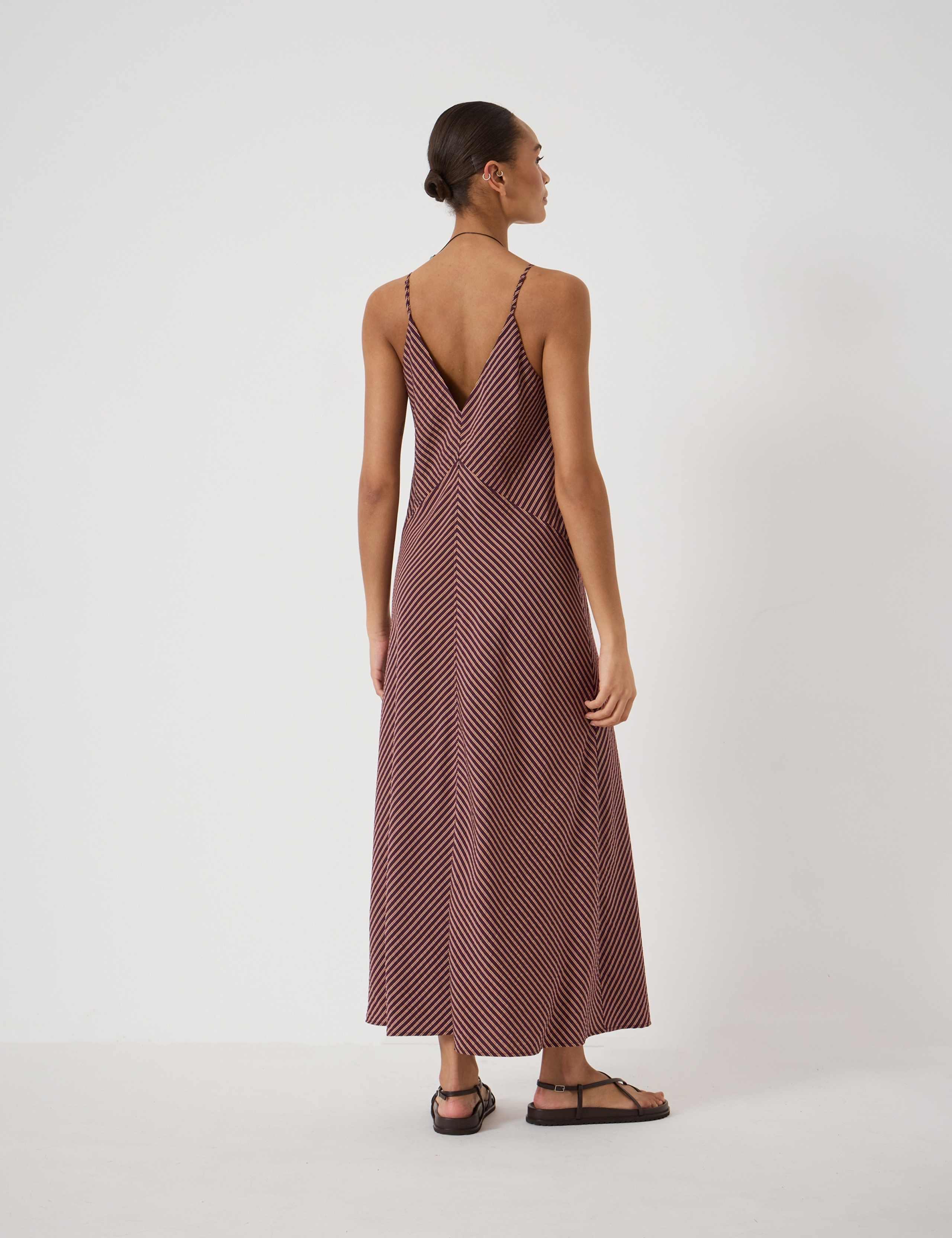 Seam Detail V-Neck Strappy Maxi Slip Dress 5 of 5