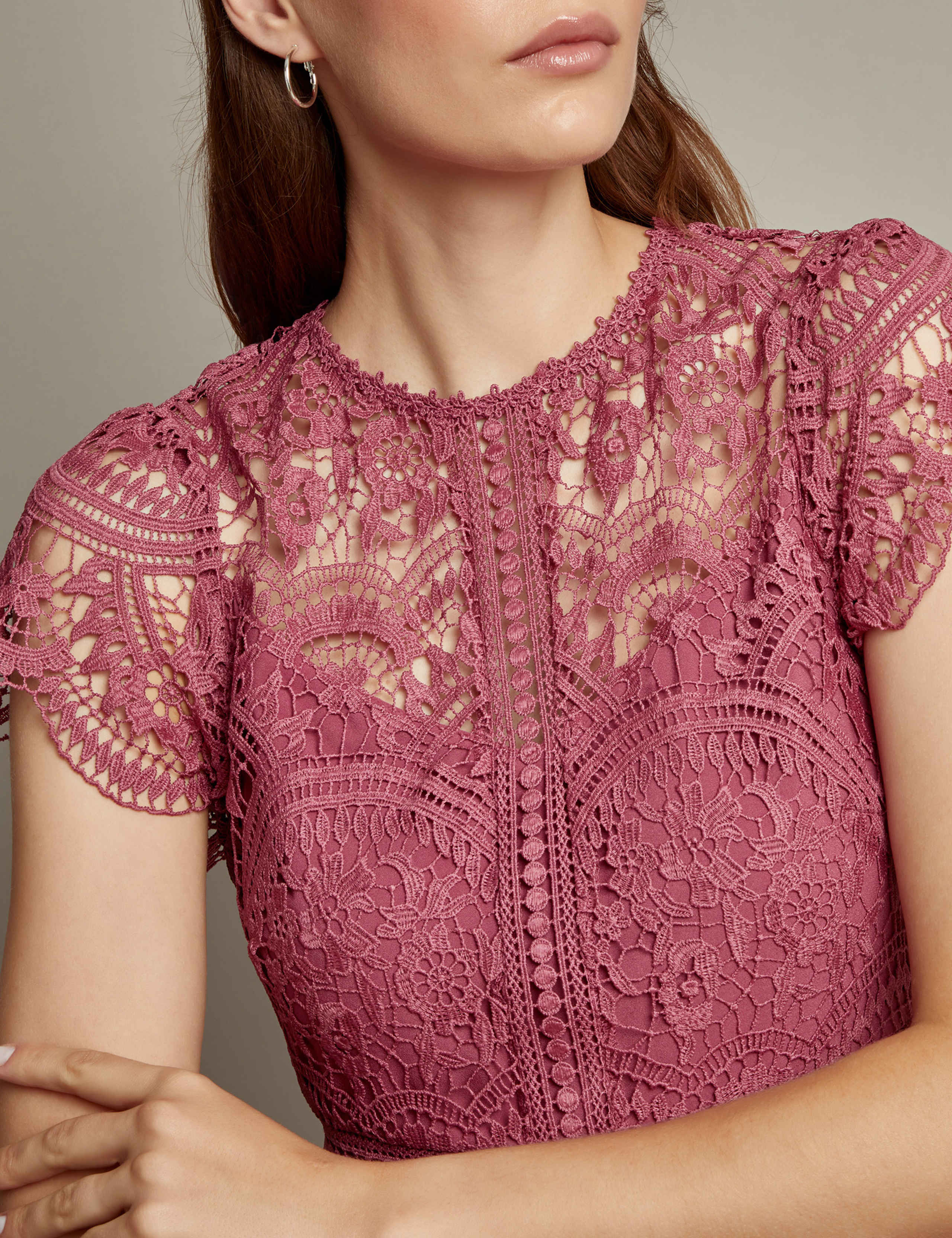 Lace Round Neck Maxi Dress 3 of 5