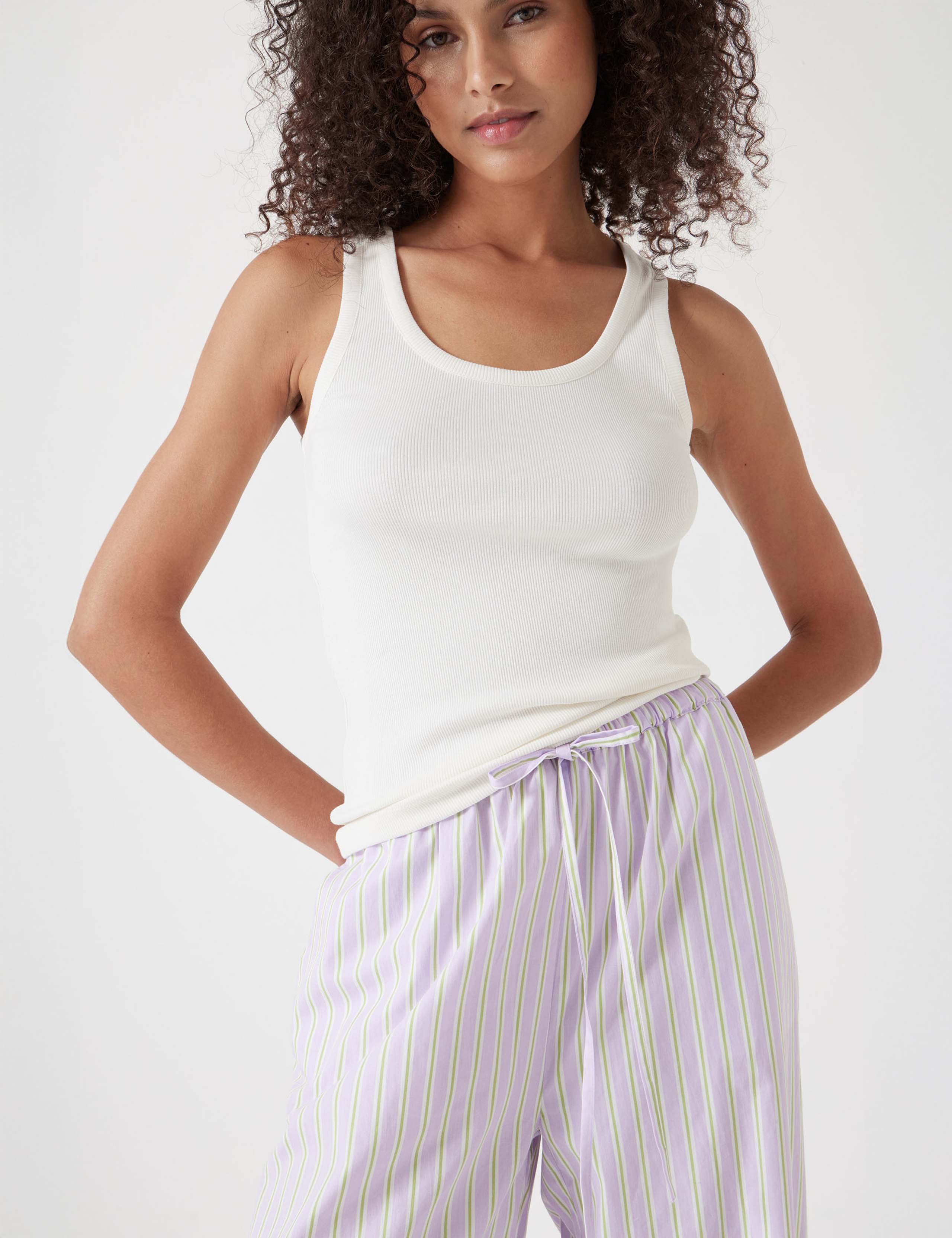 Pure Cotton Striped Poplin Pyjama Set 3 of 5
