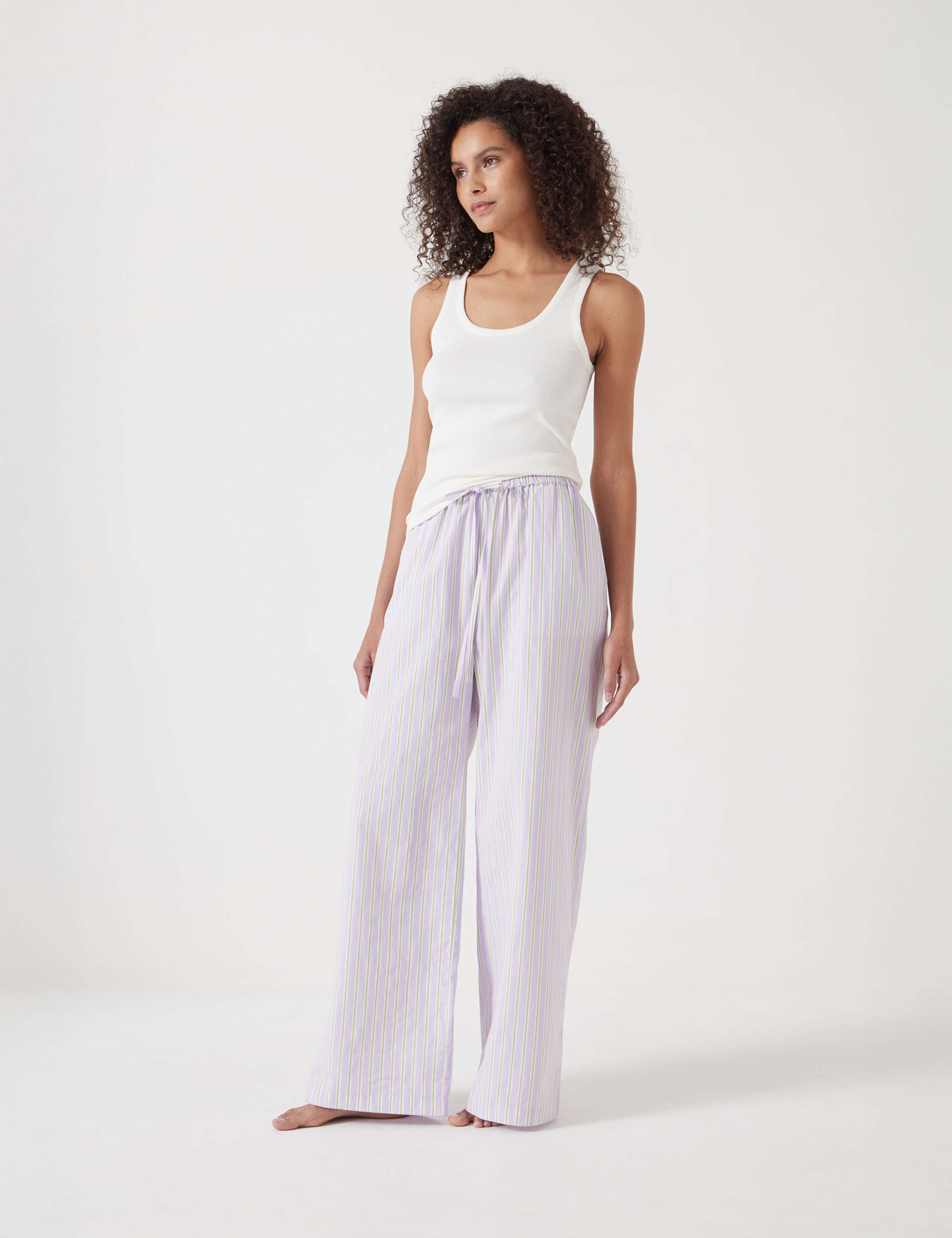 Pure Cotton Striped Poplin Pyjama Set 4 of 5