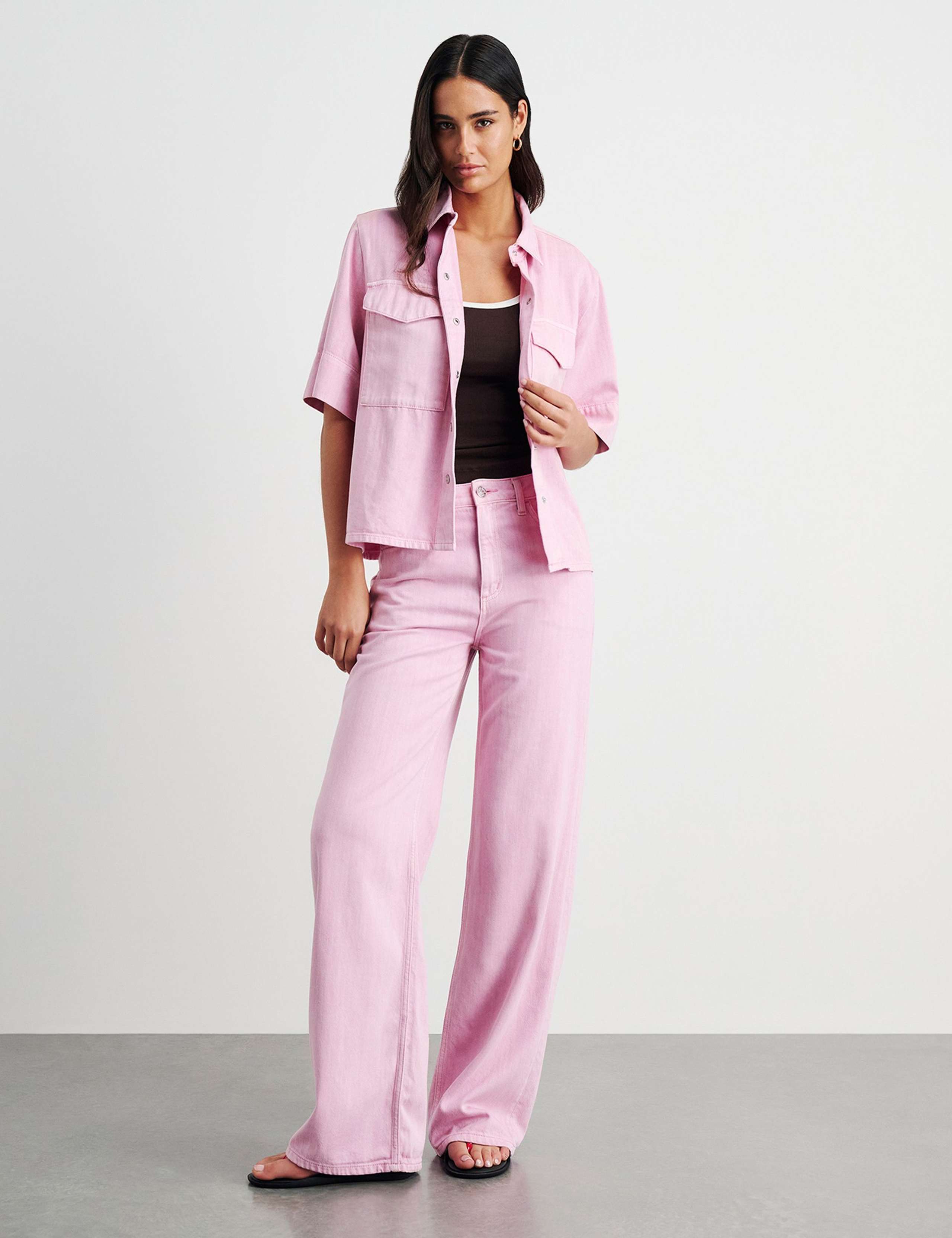 Mid Rise Straight Wide Leg Jeans 3 of 6