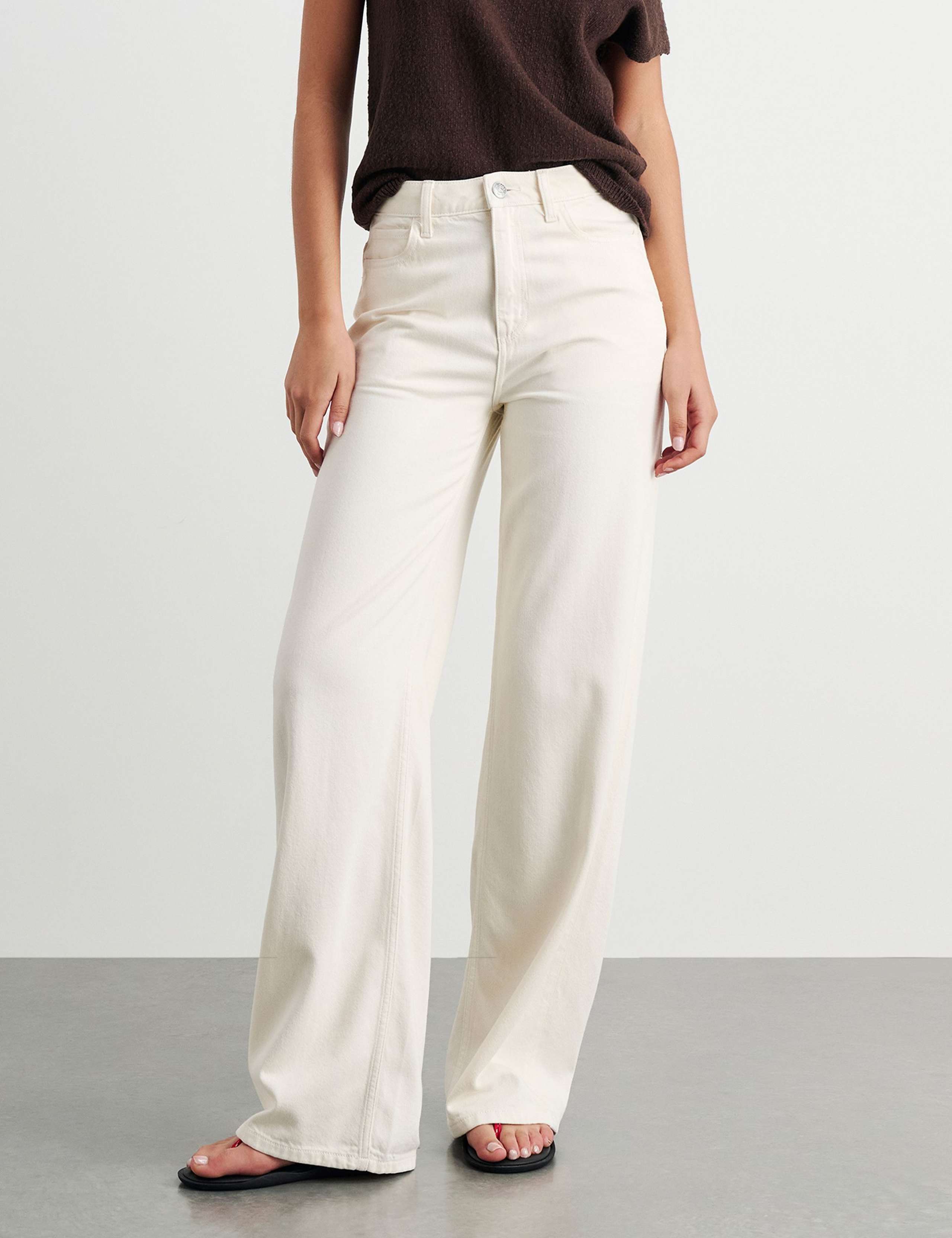 Mid Rise Straight Wide Leg Jeans 1 of 6