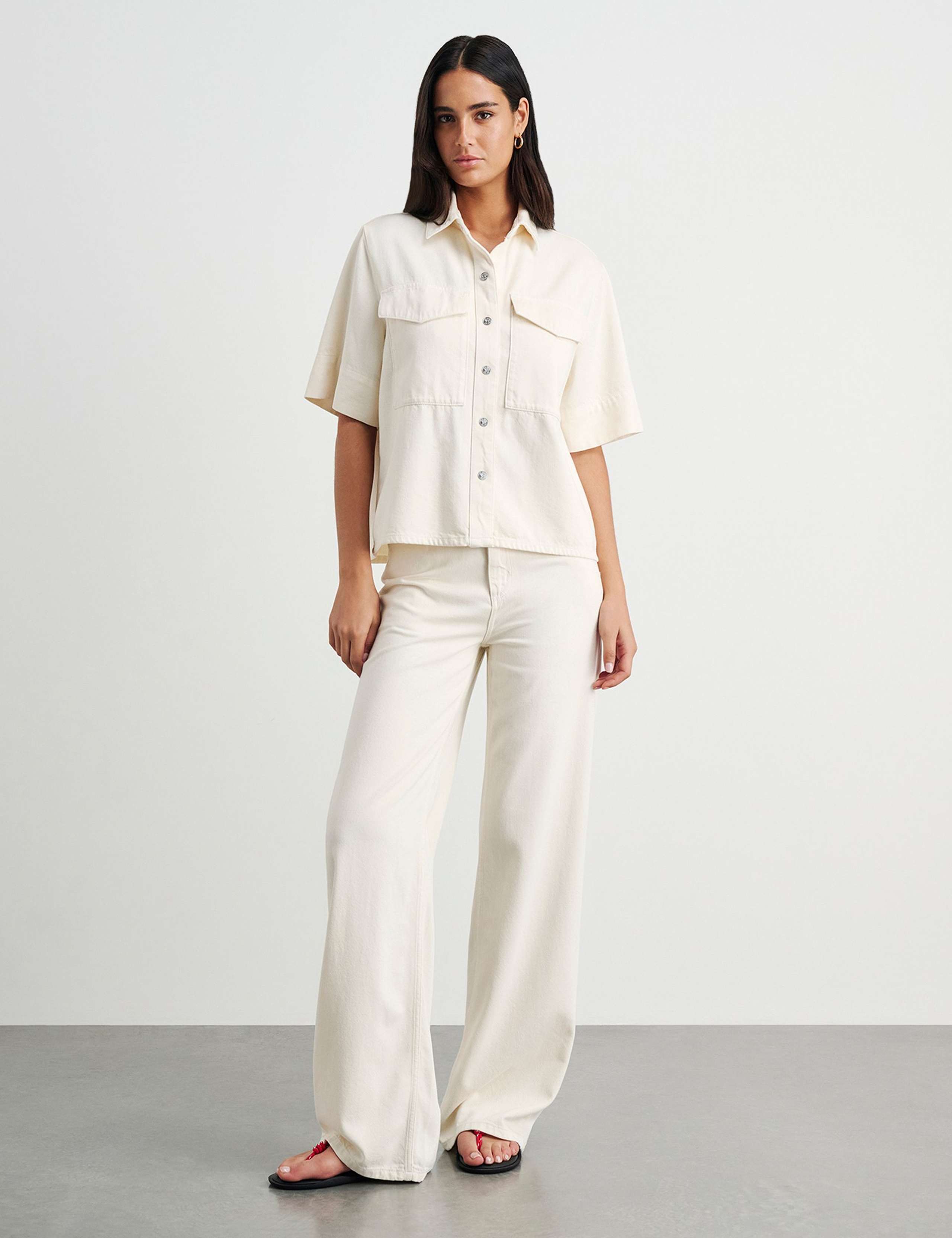 Mid Rise Straight Wide Leg Jeans 5 of 6