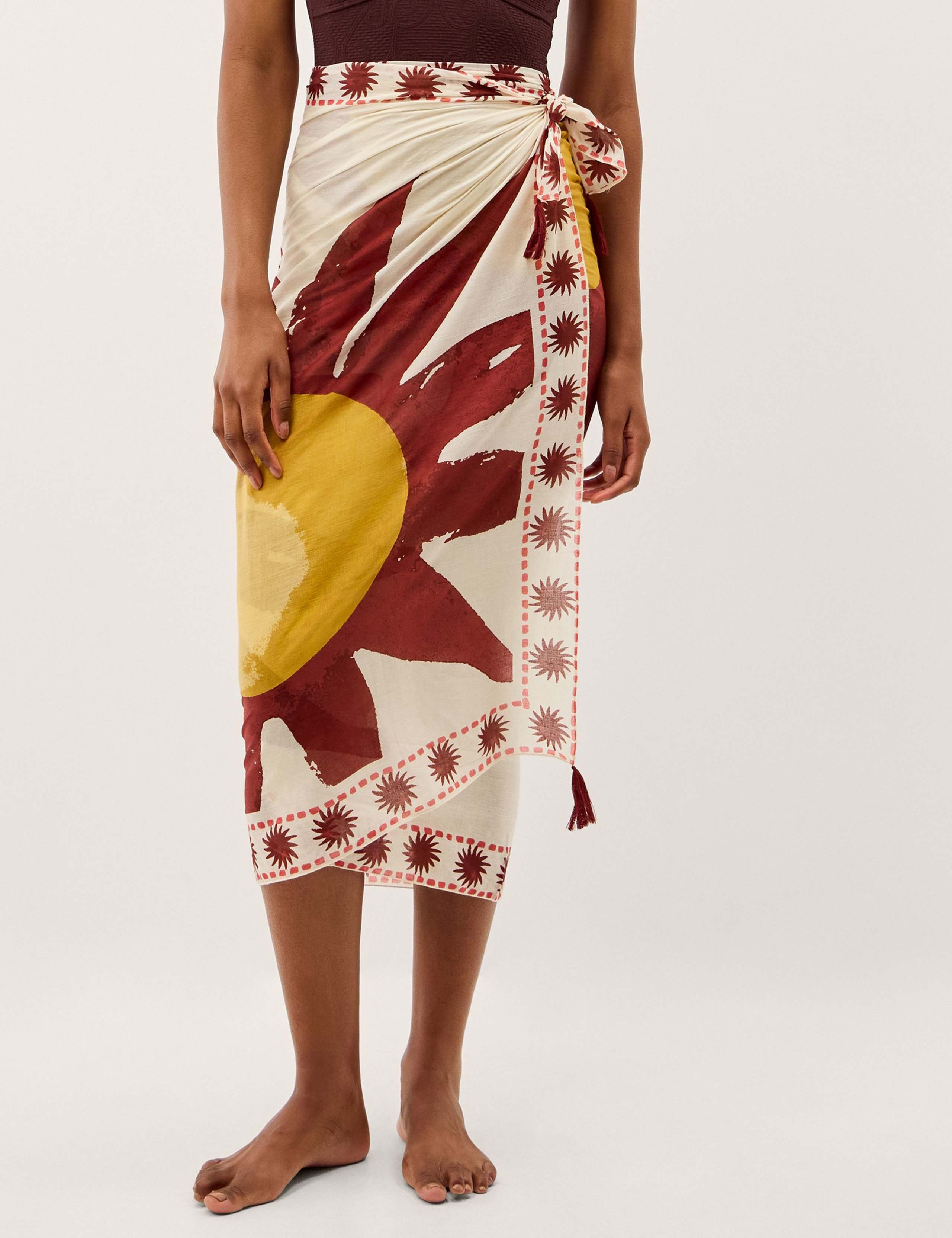 Pure Cotton Printed Beach Cover Up Sarong 2 of 2