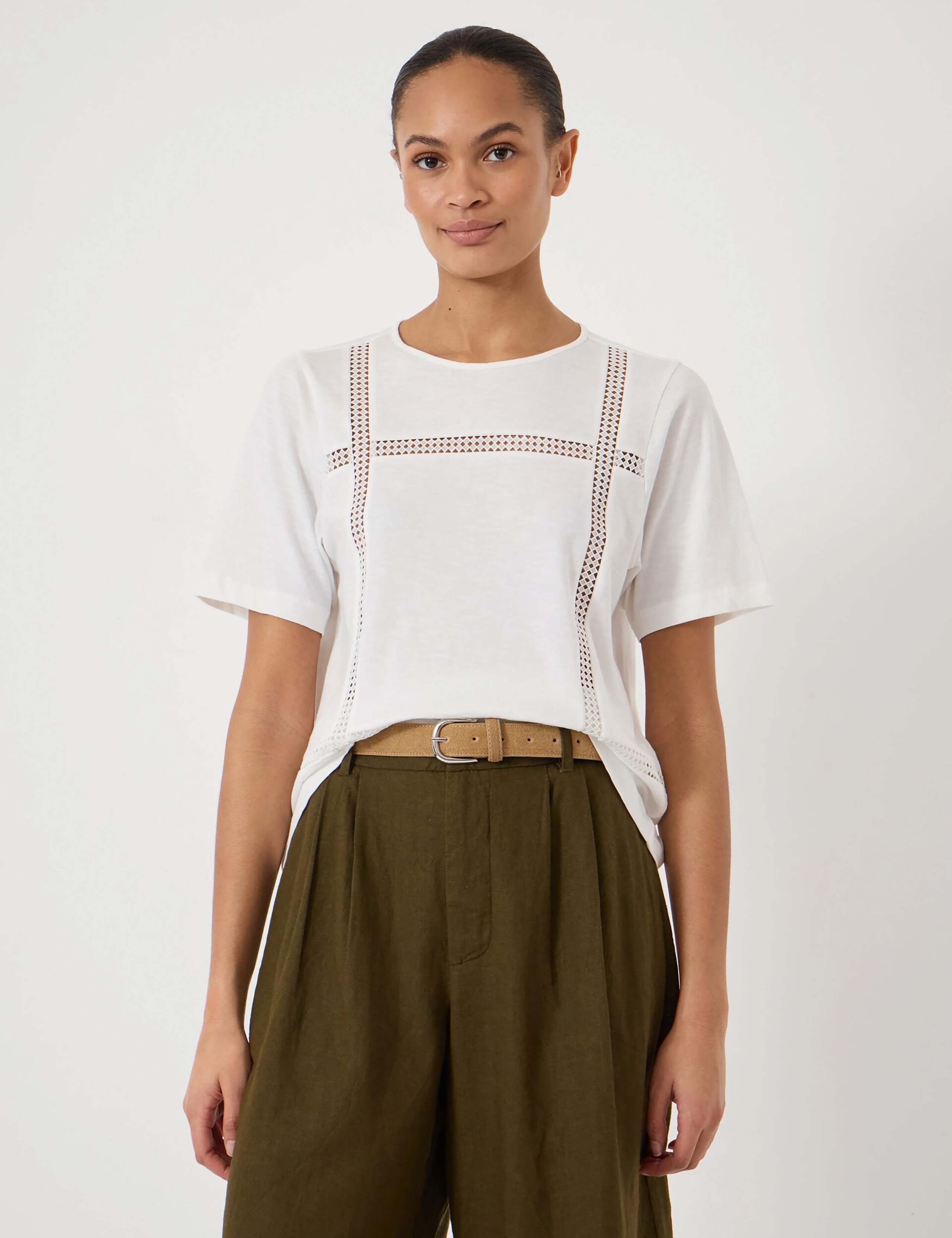 Pure Cotton Lace Detail T-Shirt 3 of 6