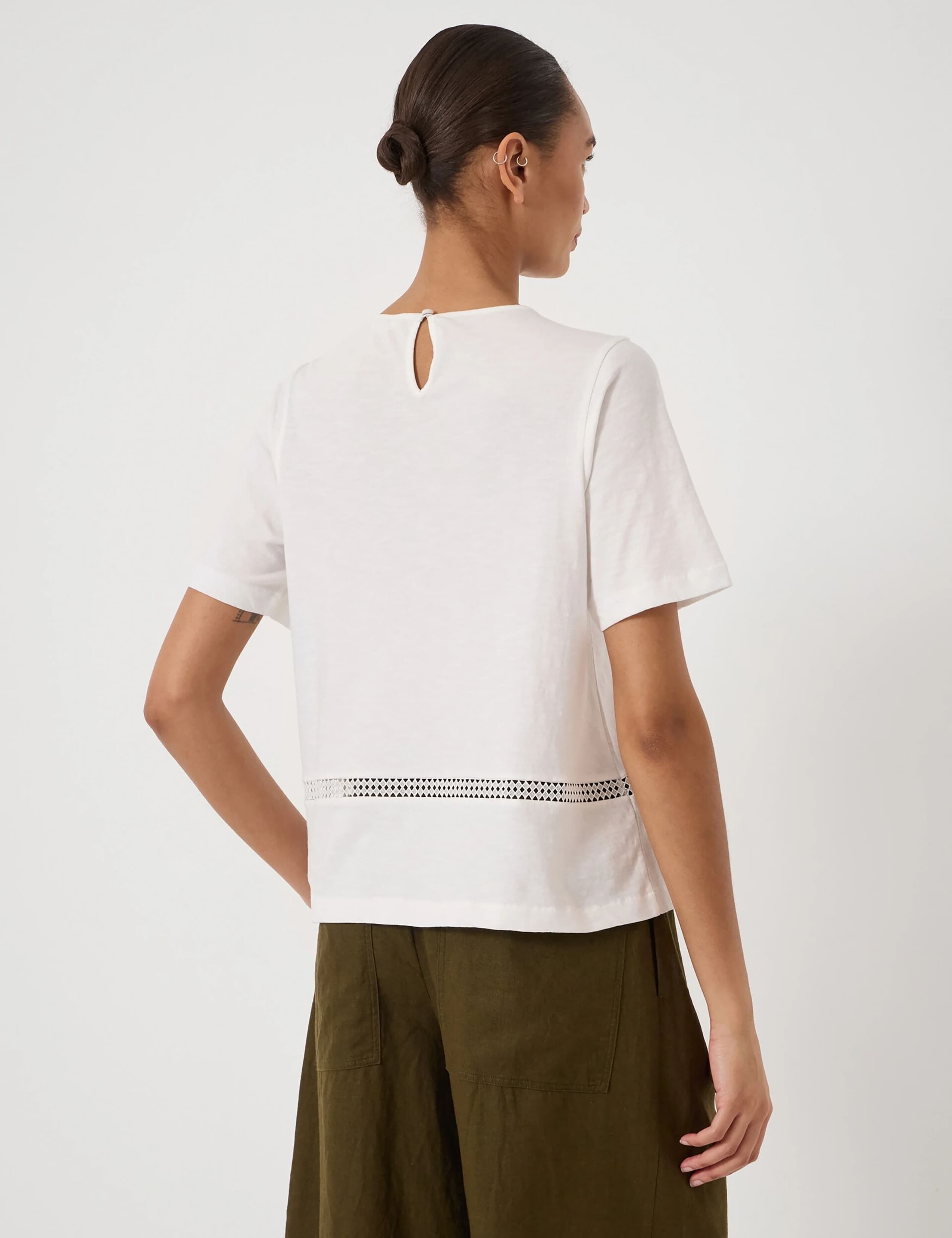 Pure Cotton Lace Detail T-Shirt 5 of 6