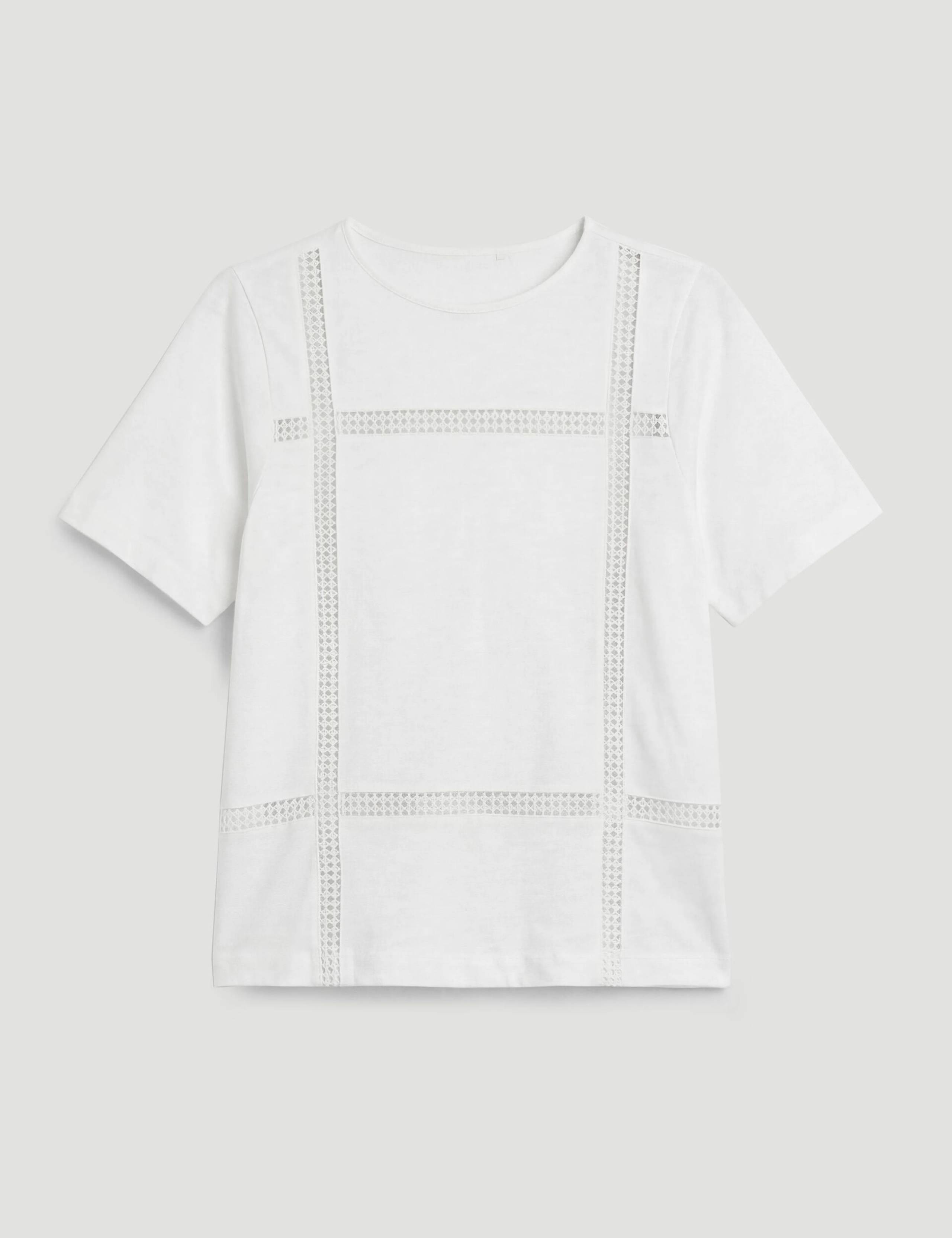 Pure Cotton Lace Detail T-Shirt 2 of 6