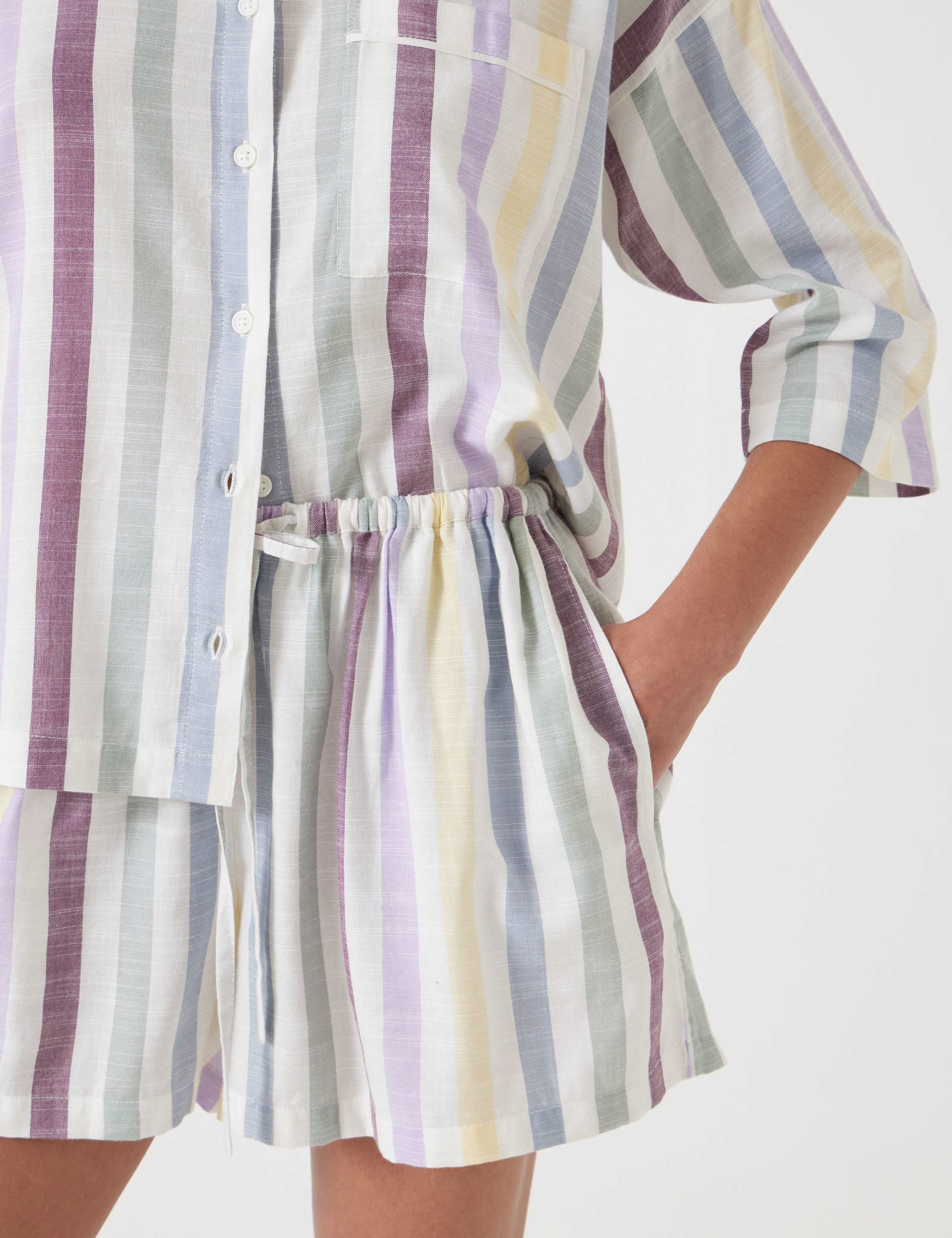 Cotton Blend Striped Shortie Set 5 of 5