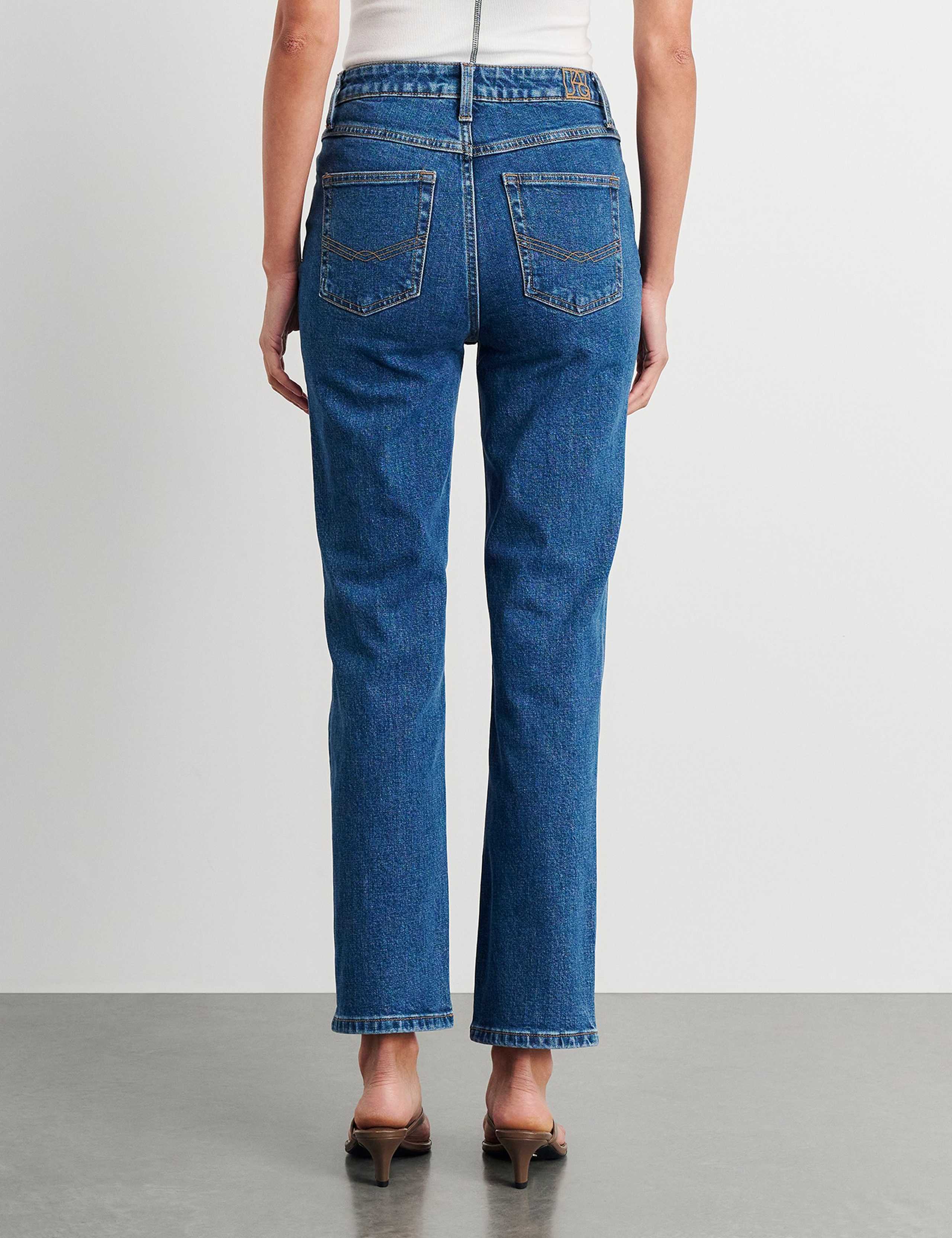High Waisted Straight Leg Cropped Jeans 5 of 6